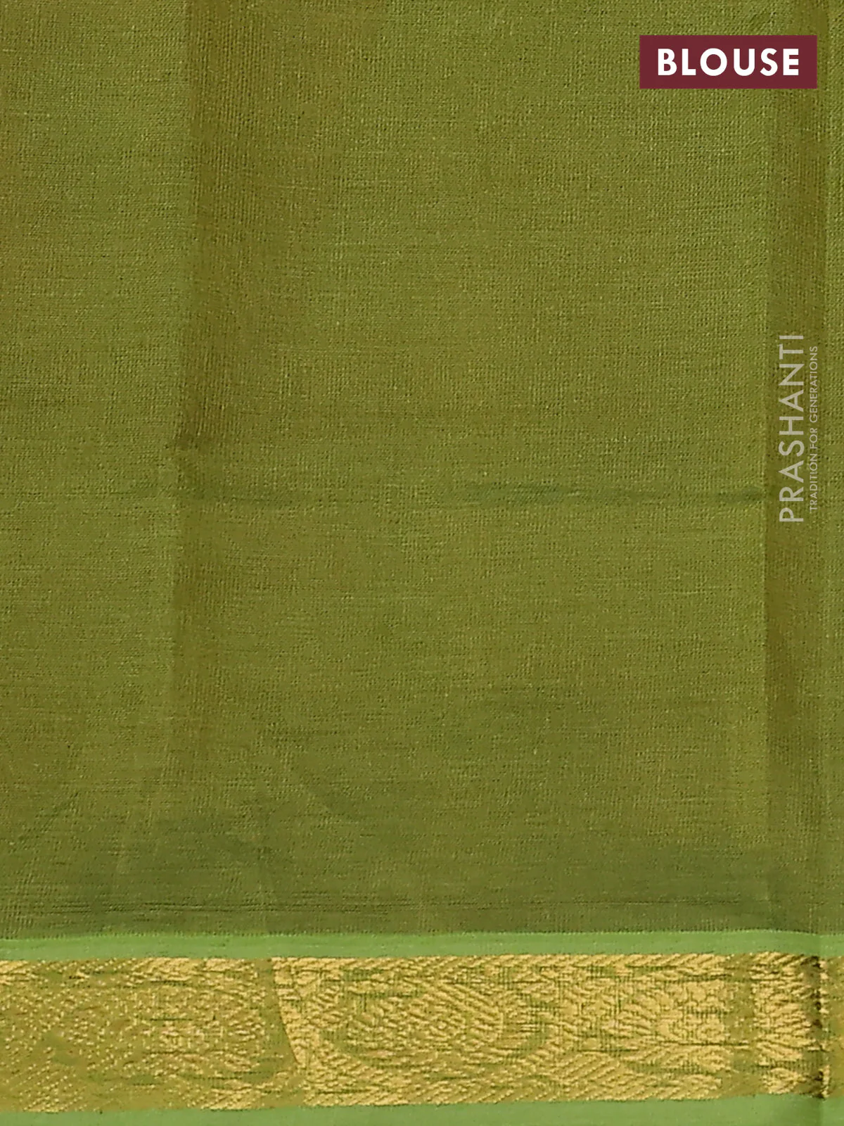 Silk cotton saree deep maroon and light green with plain body and paisley zari woven border - Image 3