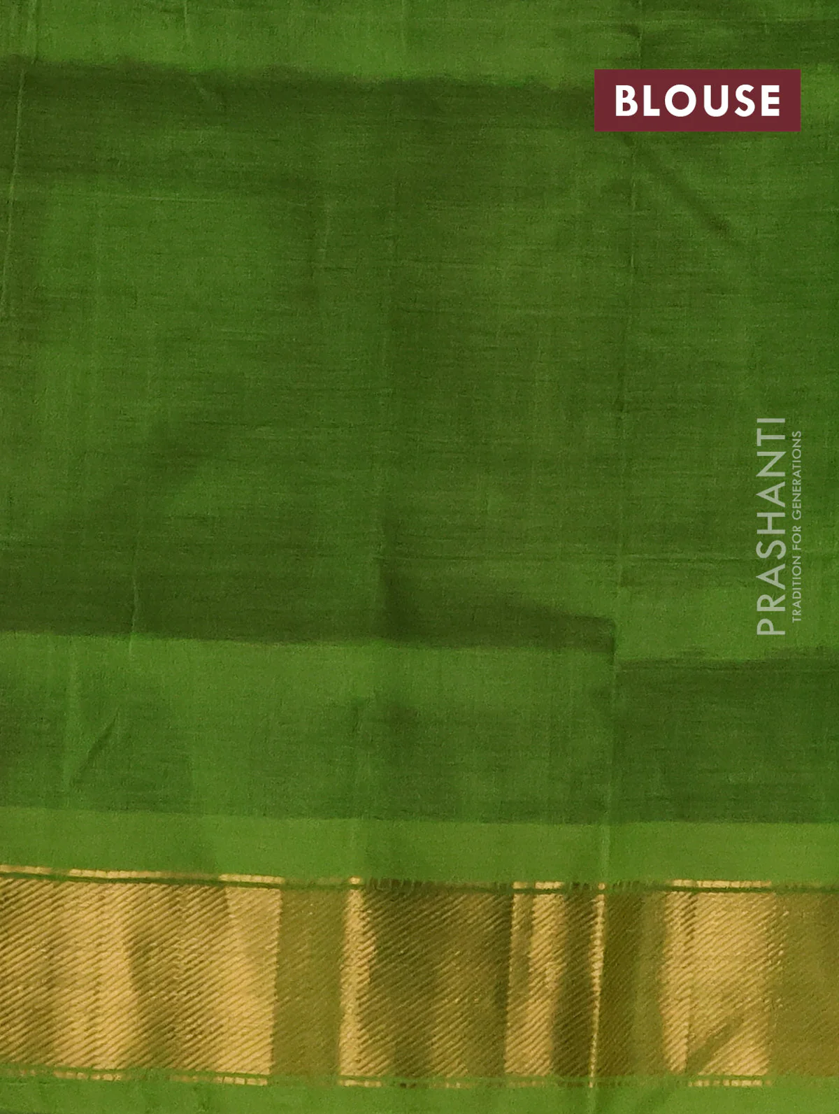 Silk cotton saree deep purple and light green with plain body and zari woven border - Image 3