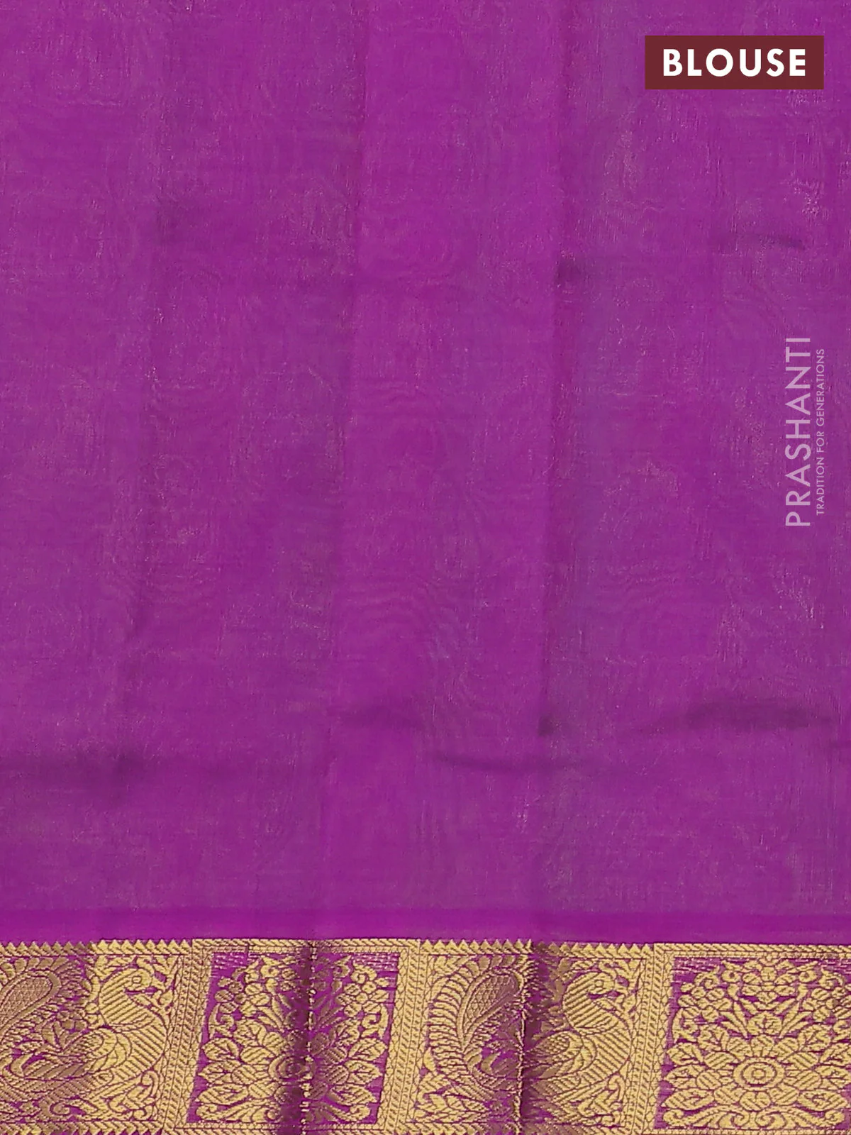 Silk cotton saree dual shade of green and magenta pink with allover self emboss jacquard and annam zari woven border - Image 3