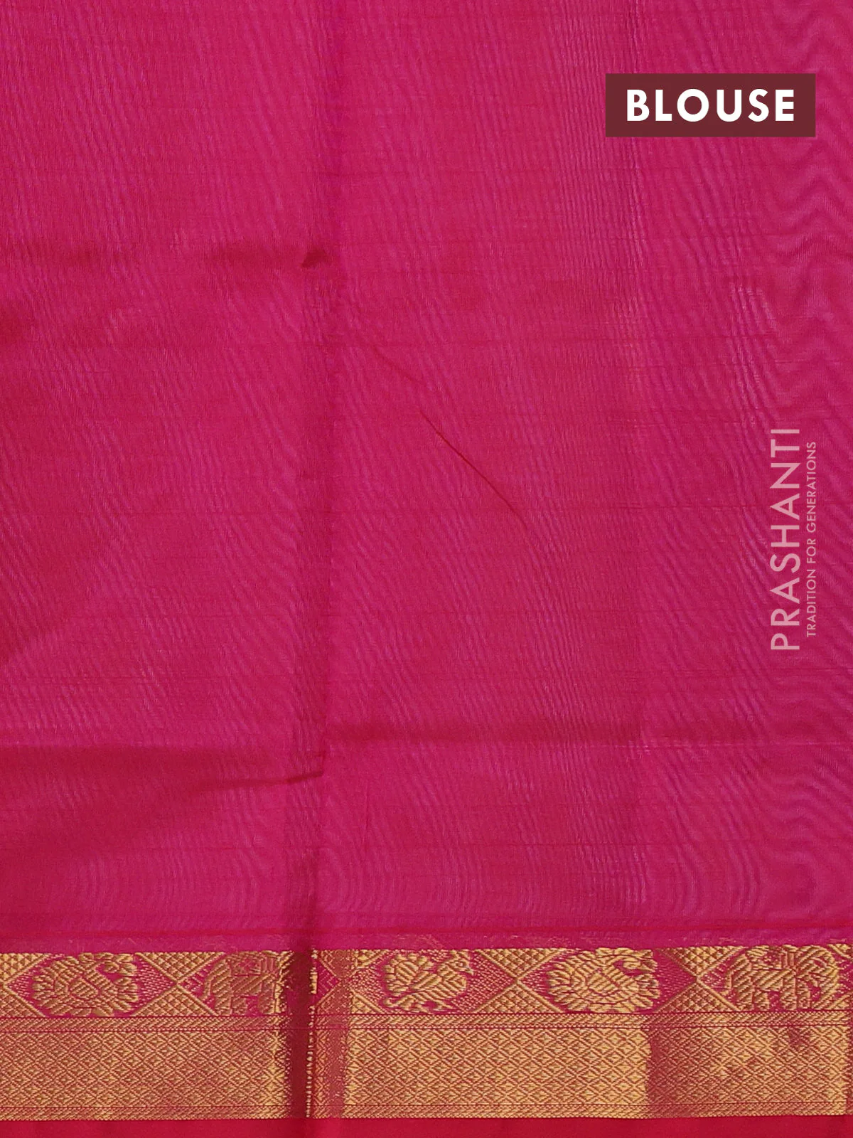 Silk cotton saree dual shade of peach orange and pink with plain body and zari woven border - Image 3