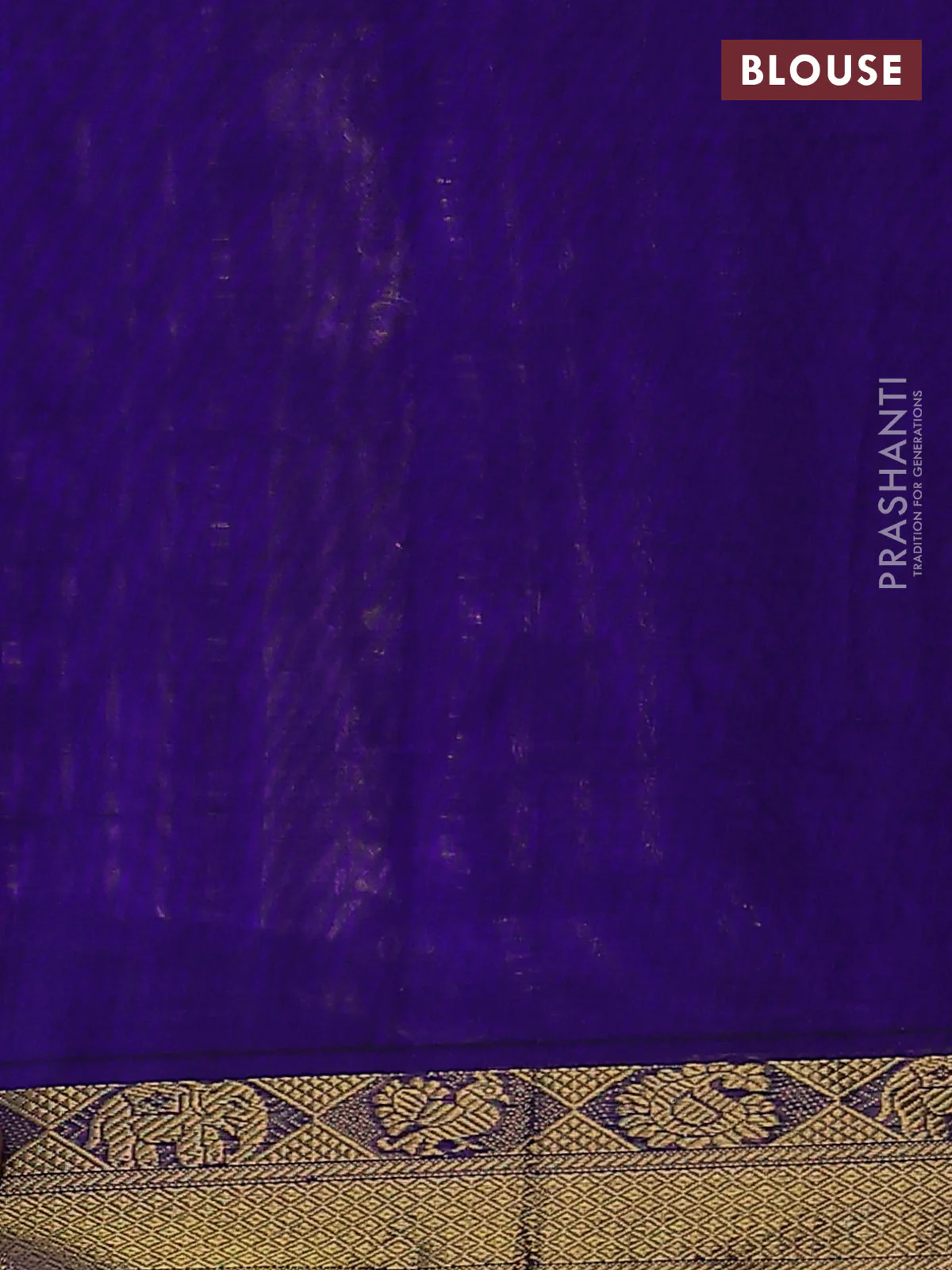 Silk Cotton saree dual shade of pink and blue with plain body and zari woven border - Image 3