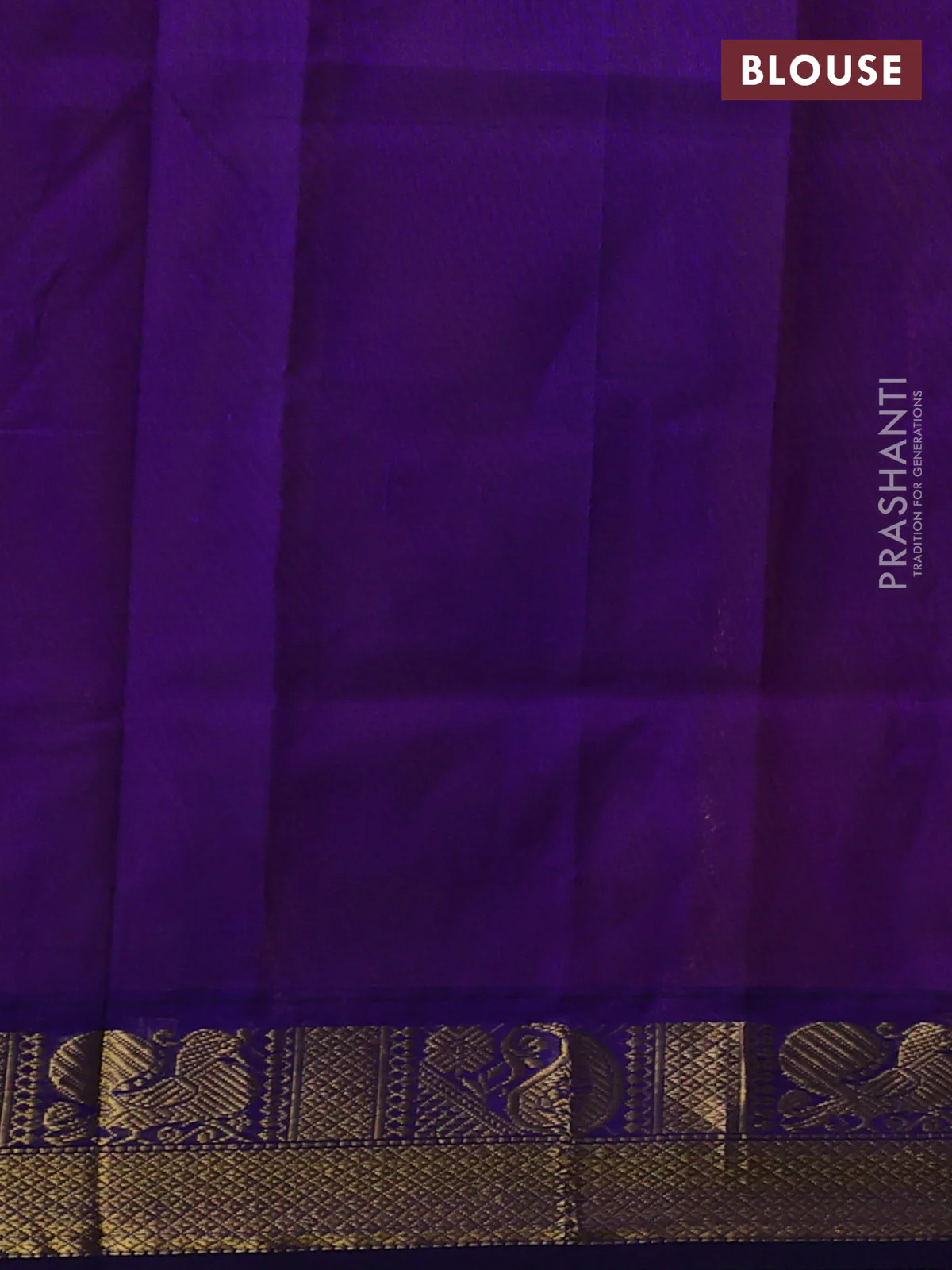 Silk Cotton saree dual shade of pink and blue with plain body and zari woven border - Image 3