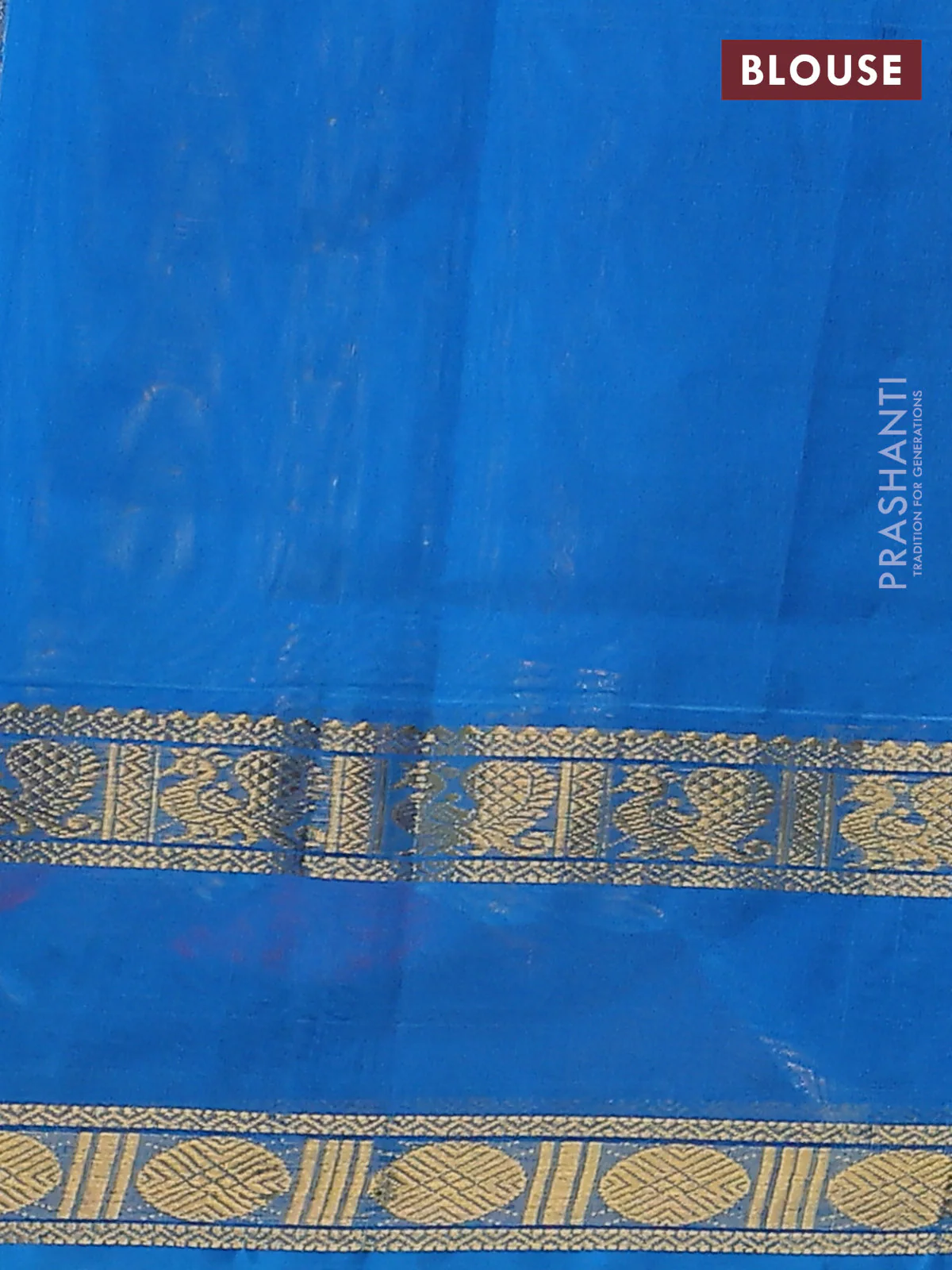 Silk Cotton saree dual shade of pinkish orange and cs blue with plain body and rettapet zari woven border - Image 3