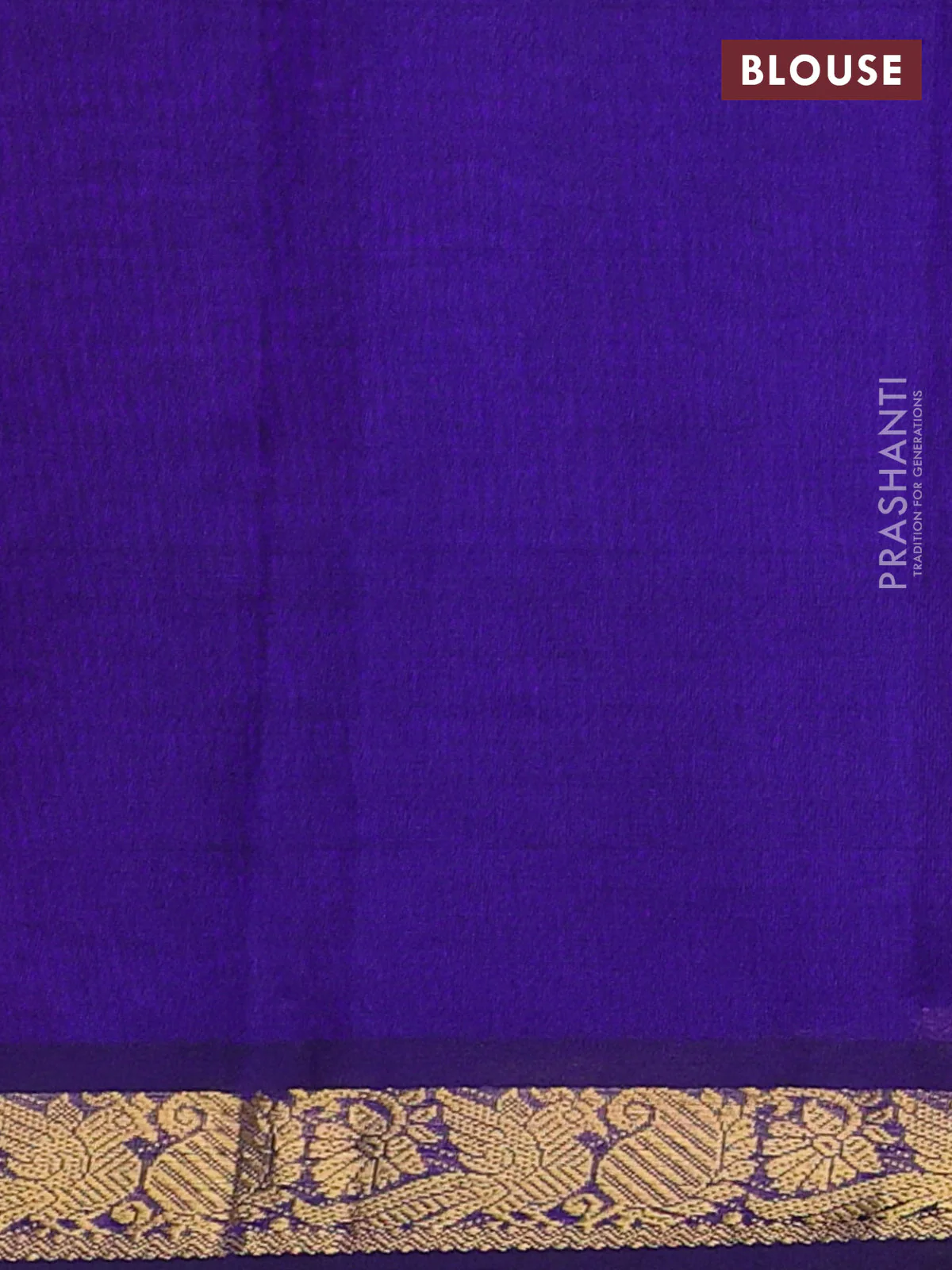 Silk cotton saree dual shade of pinkish orange and violet with plain body and zari woven border - Image 3