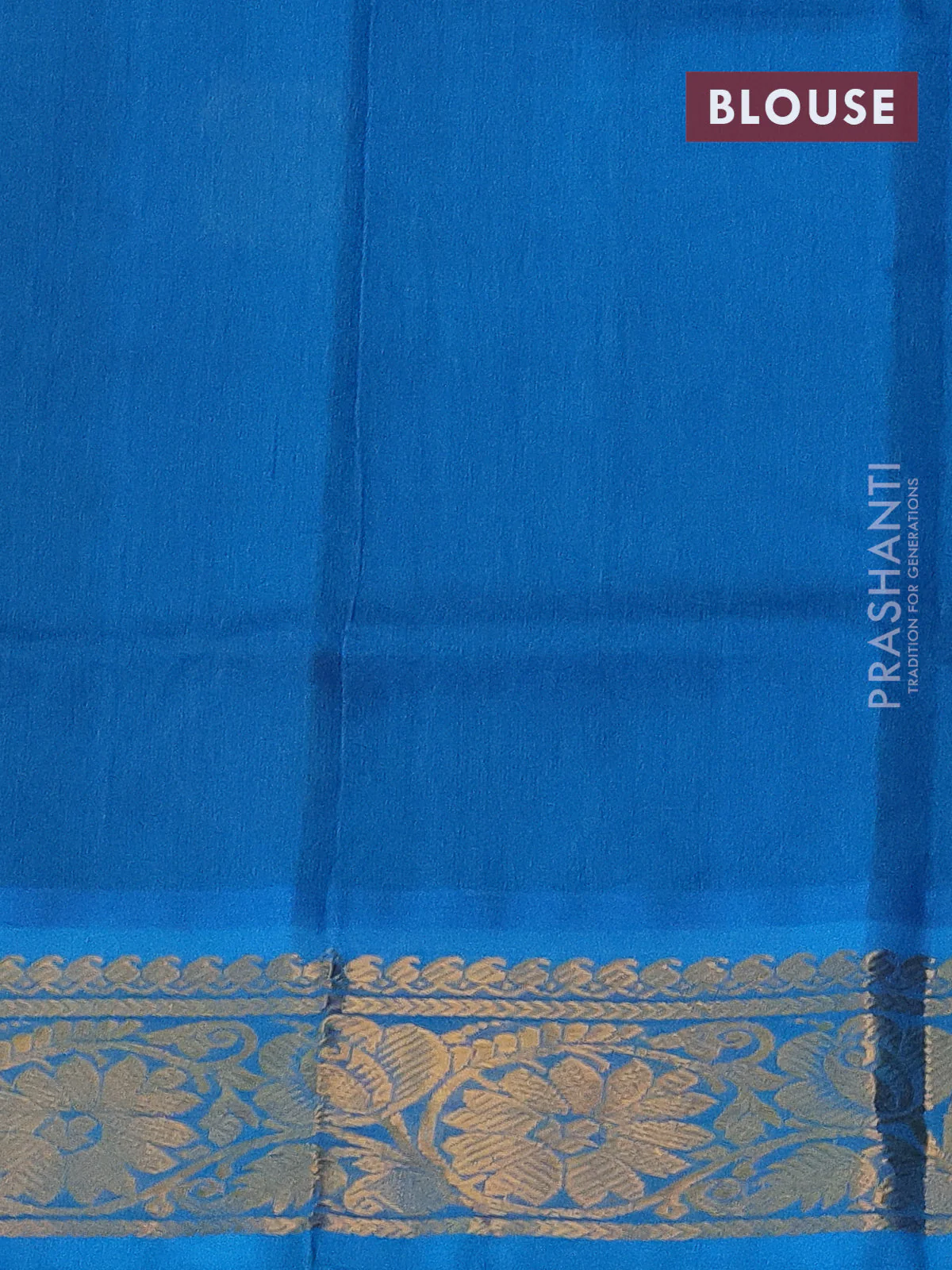 Silk cotton saree green and cs blue with zari woven geometric buttas and rich zari woven border - Image 3