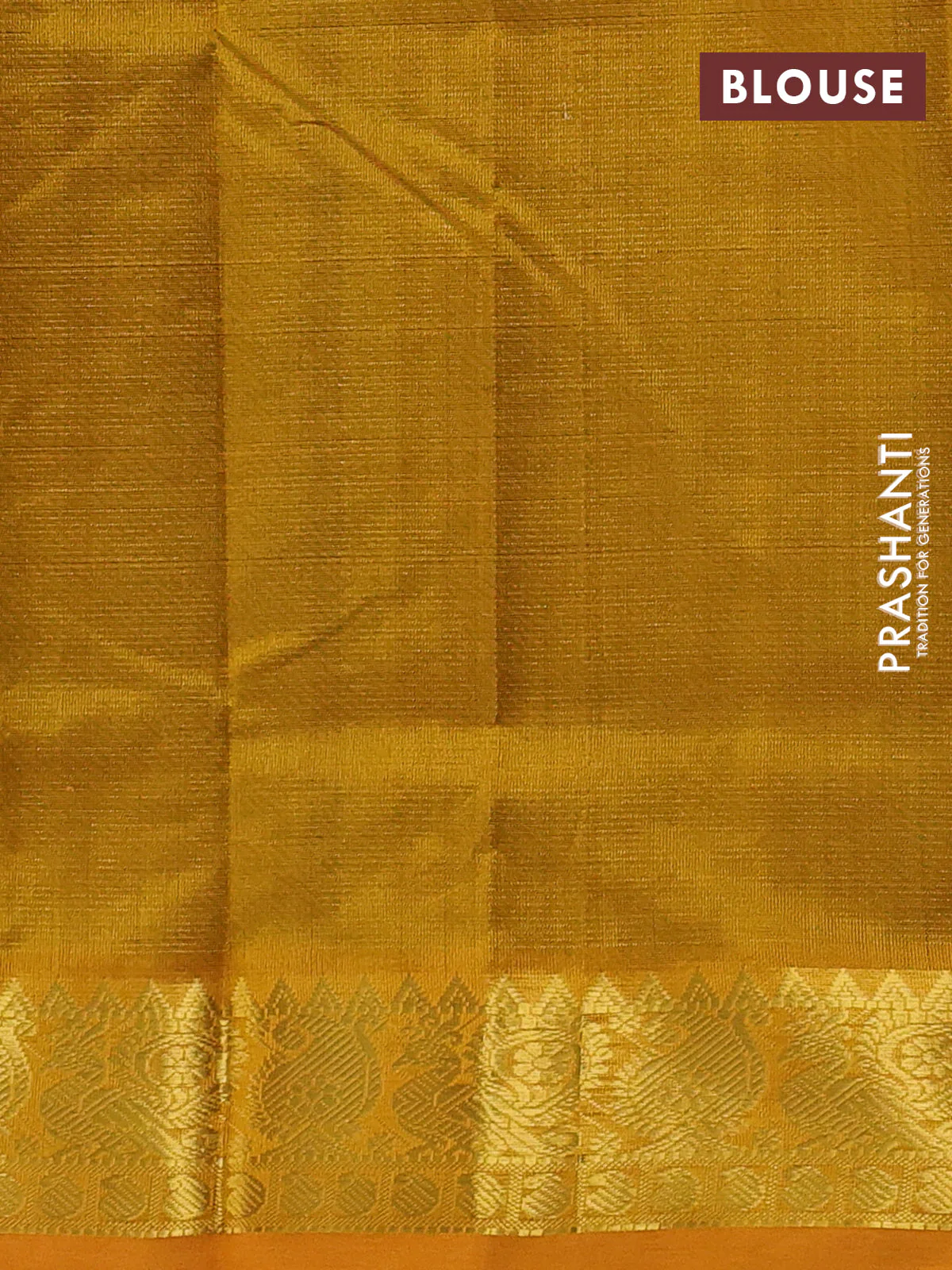 Silk cotton saree green and mango yellow with allover vairosi pattern and zari woven border - Image 3