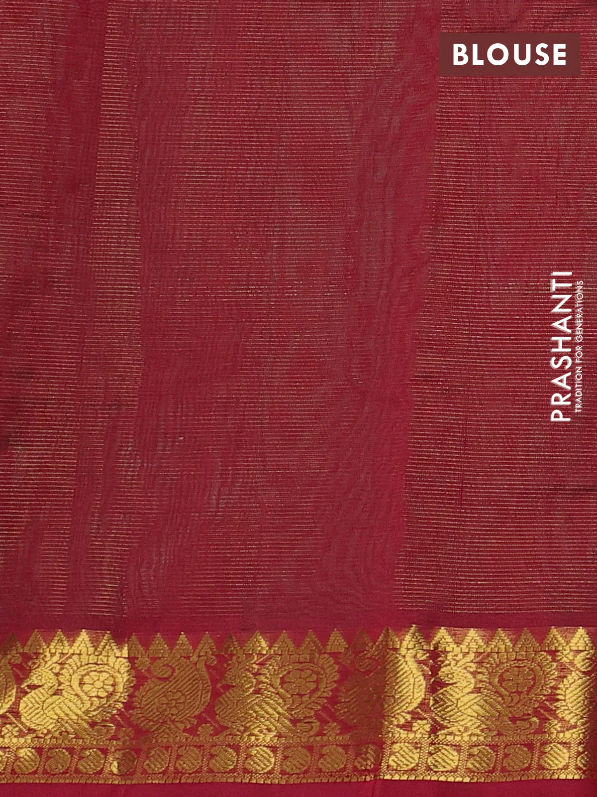 Silk cotton saree green and maroon with allover vairosi pattern and zari woven border - Image 3
