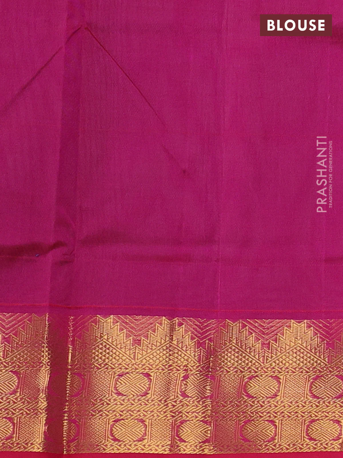 Silk cotton saree green and pink with plain body and zari woven border - Image 3