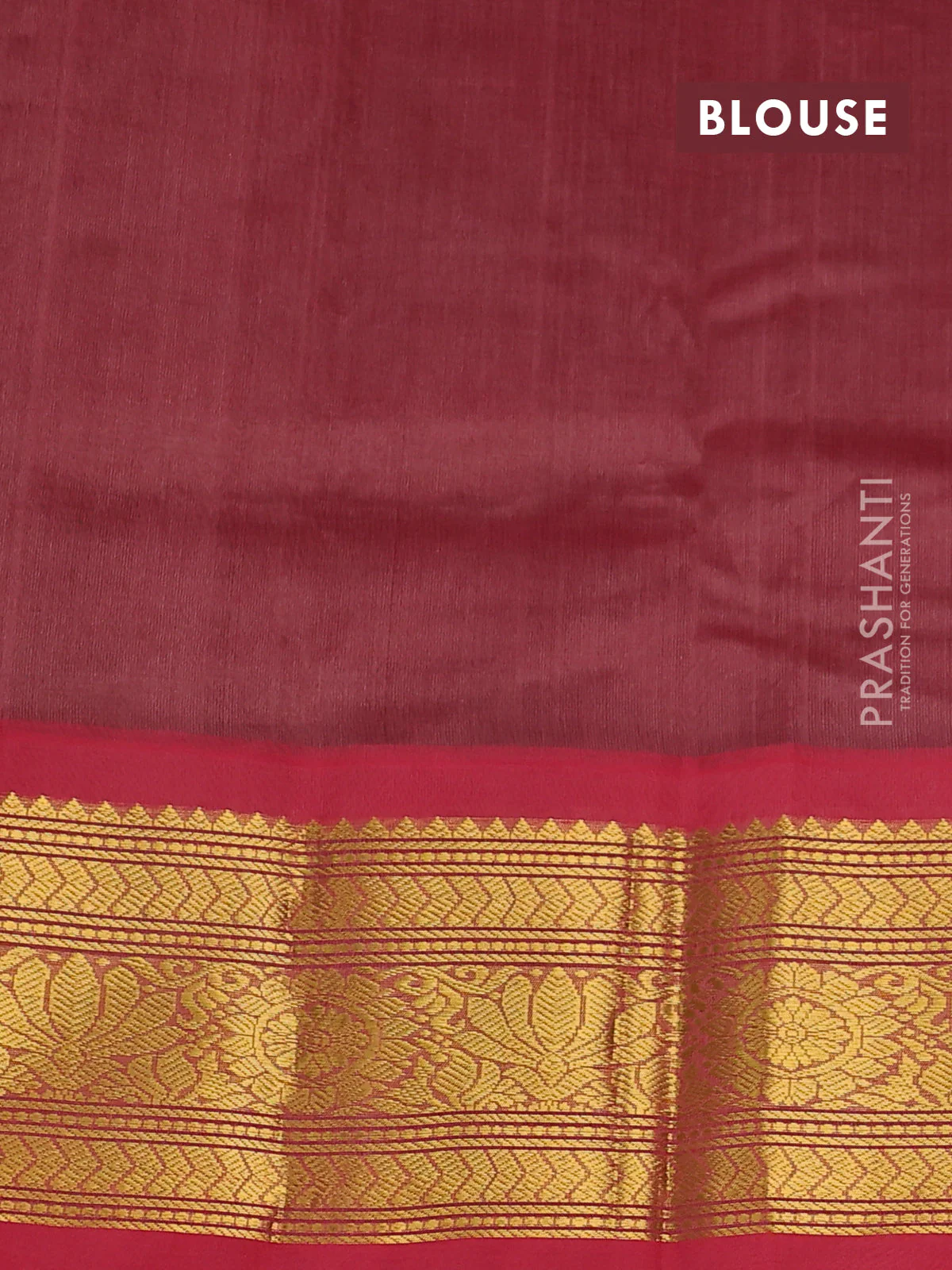 Silk cotton saree green and red shade with zari woven buttas and zari woven korvai border - Image 3