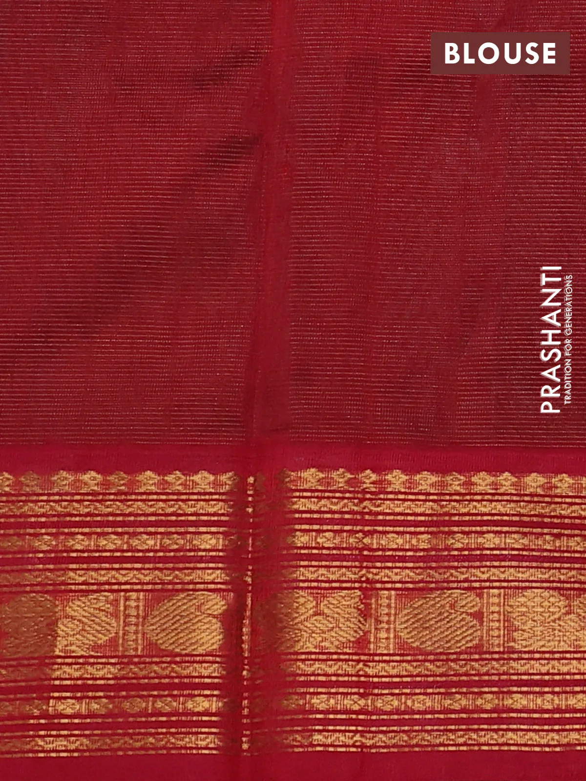 Silk cotton saree green and red with allover vairaosi pattern and zari woven korvai border - Image 3
