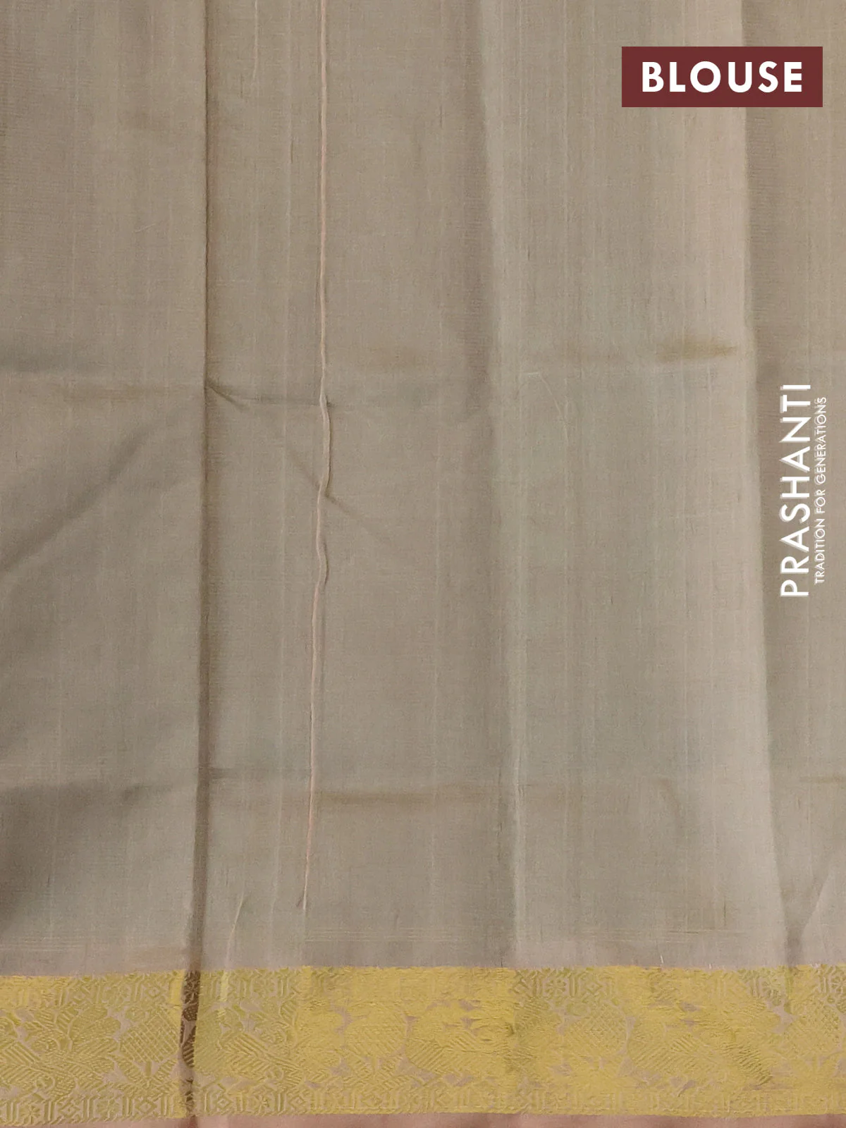 Silk cotton saree green and sandal with allover vairaosi pattern and zari woven border - Image 3