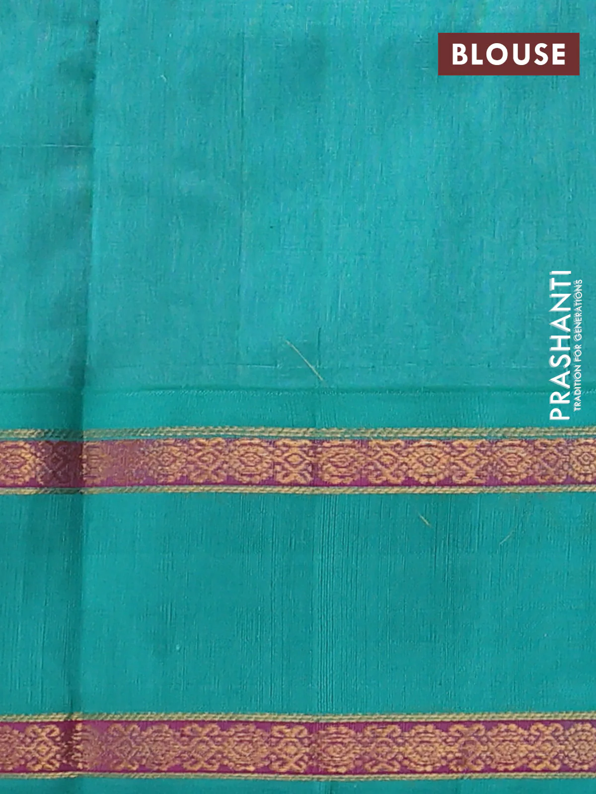 Silk cotton saree grey and teal green with allover self emboss & zari buttas and rettapet zari woven korvai border - Image 3