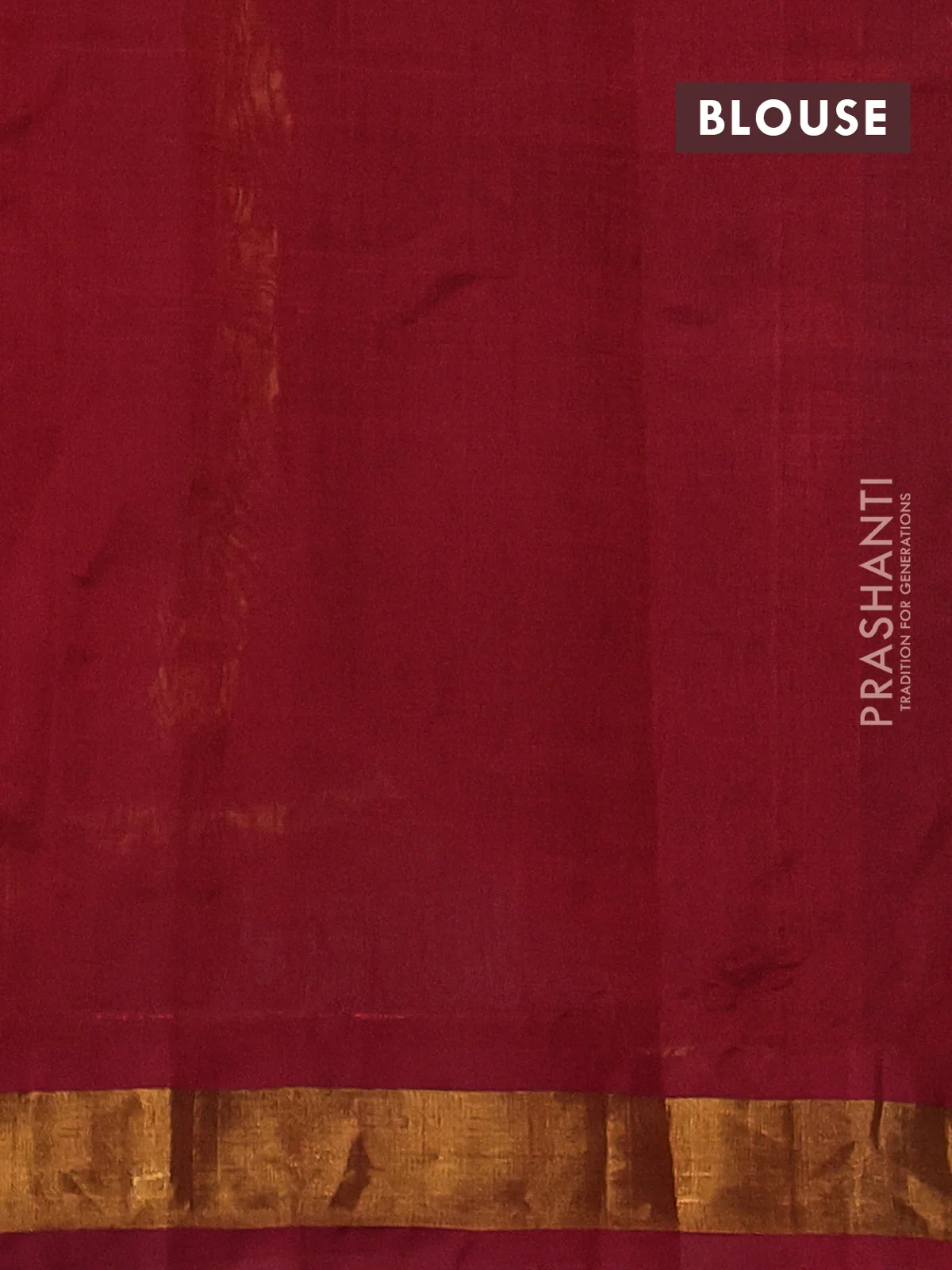 Silk cotton saree kumkum red with floral embriodery and zari woven border - Image 2
