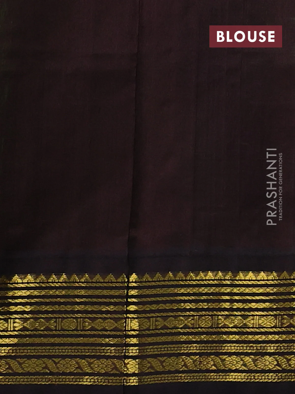 Silk cotton saree light green and deep coffee brown with allover zari checked pattern and zari woven korvai border - Image 3