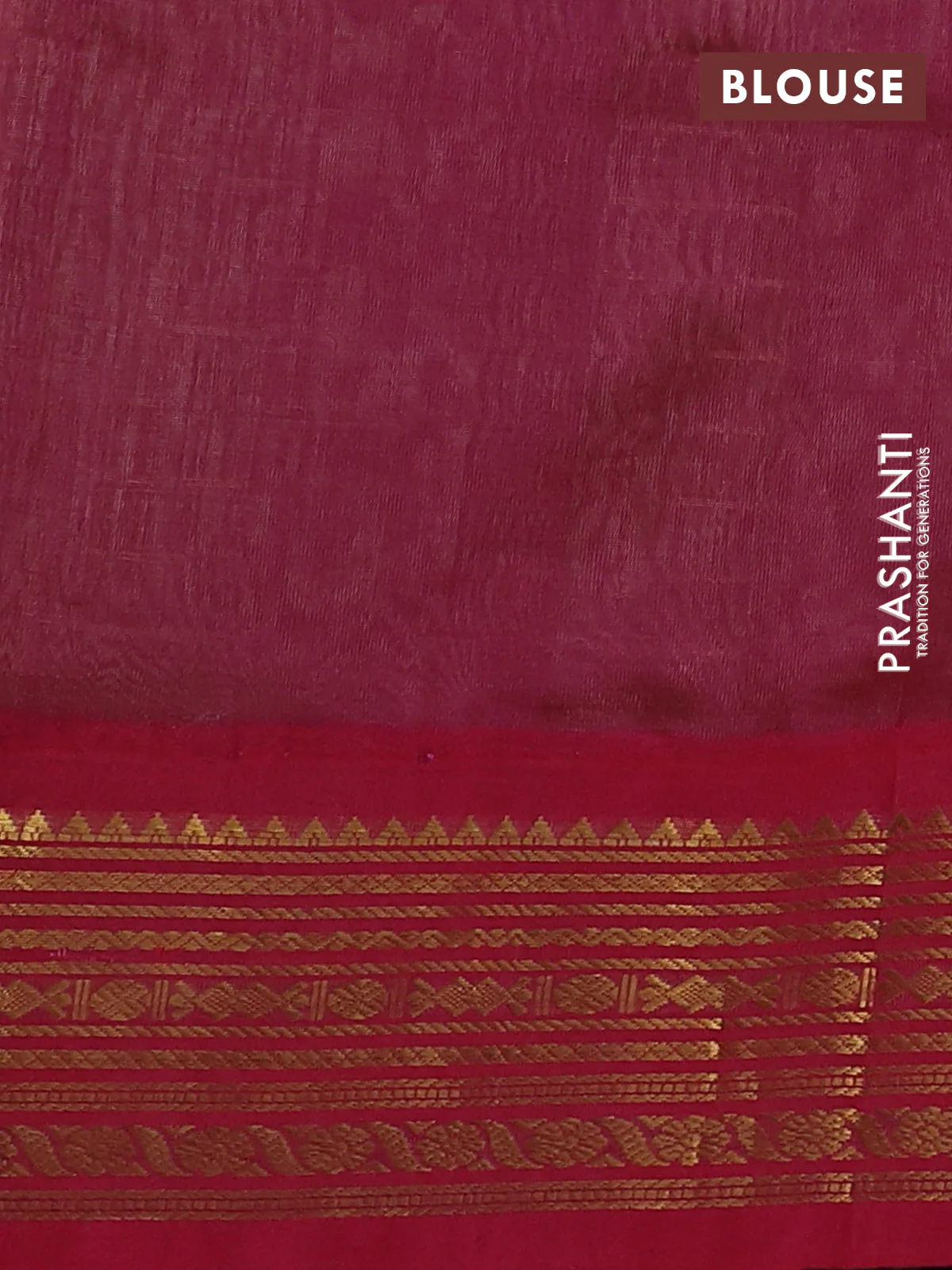 Silk cotton saree light green and pink with allover zari checked pattern and zari woven korvai border - Image 3