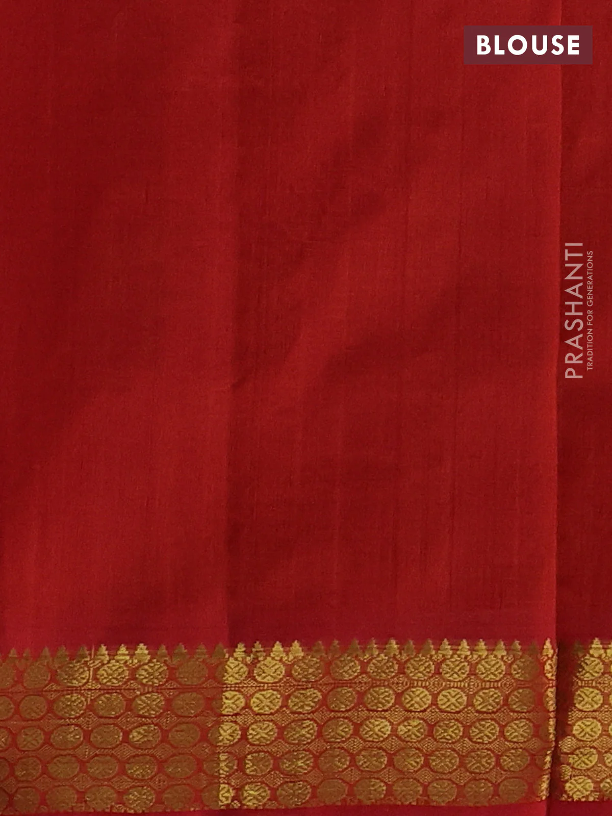 Silk cotton saree light green and red with allover paalum pazhamum checks & buttas and zari woven border - Image 3