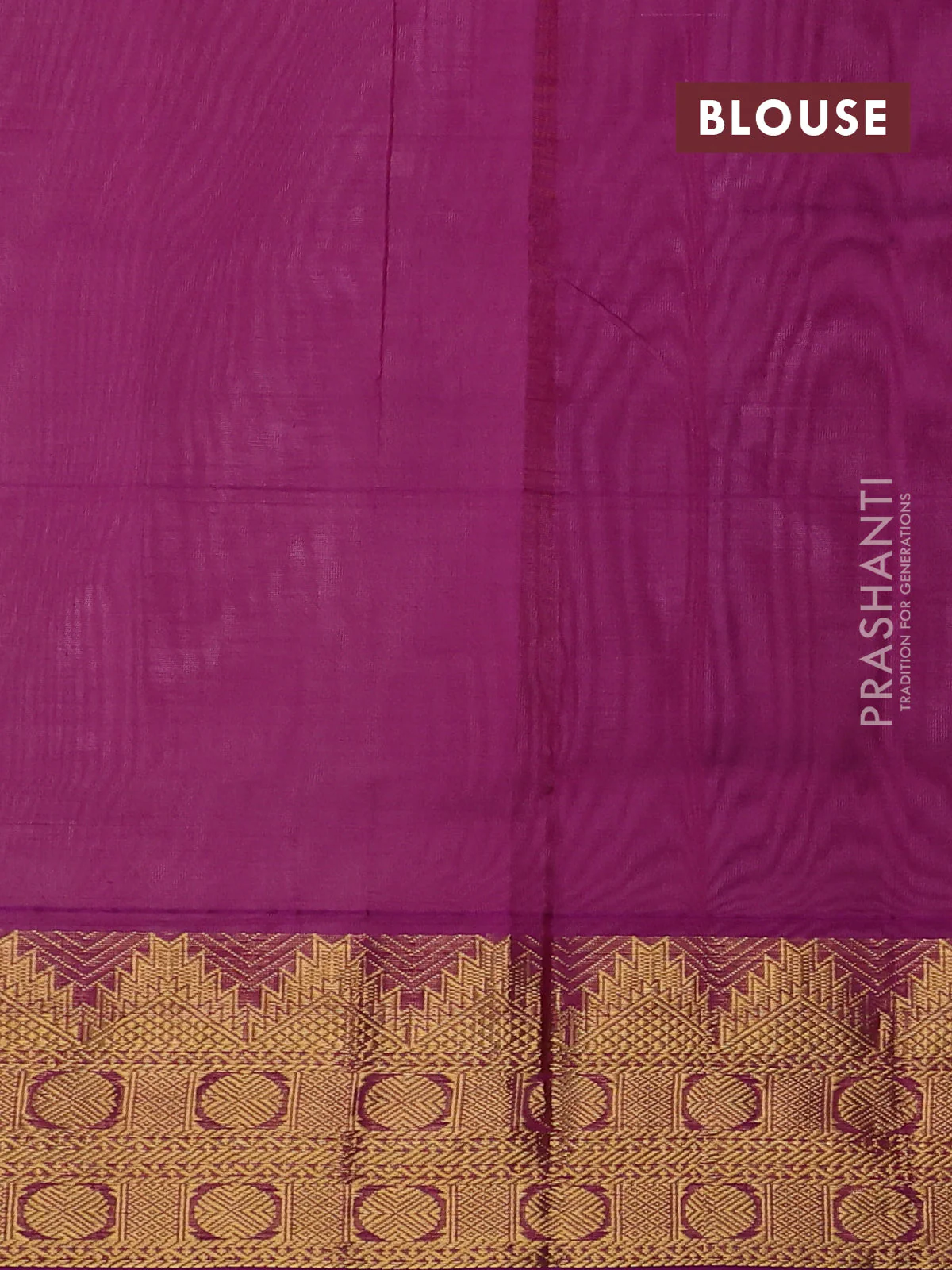 Silk cotton saree light pink and purple with plain body and zari woven border - Image 3