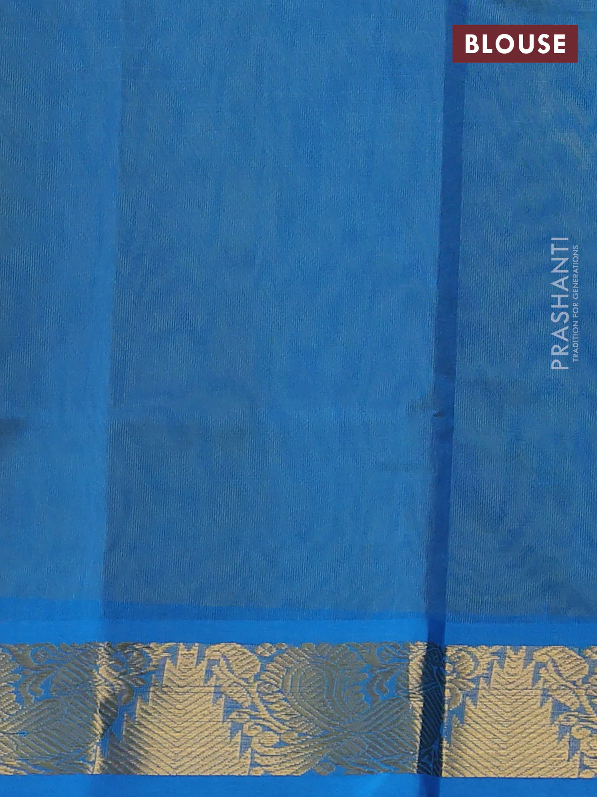 Silk cotton saree lime yellow and cs blue with plain body and annam & temple zari woven border - Image 3