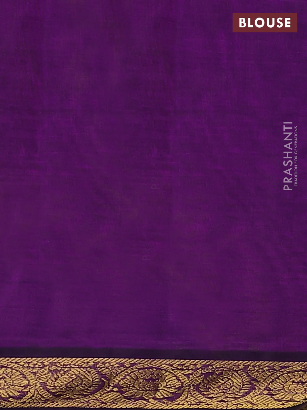Silk cotton saree lime yellow and purple with plain body and zari woven border - Image 3