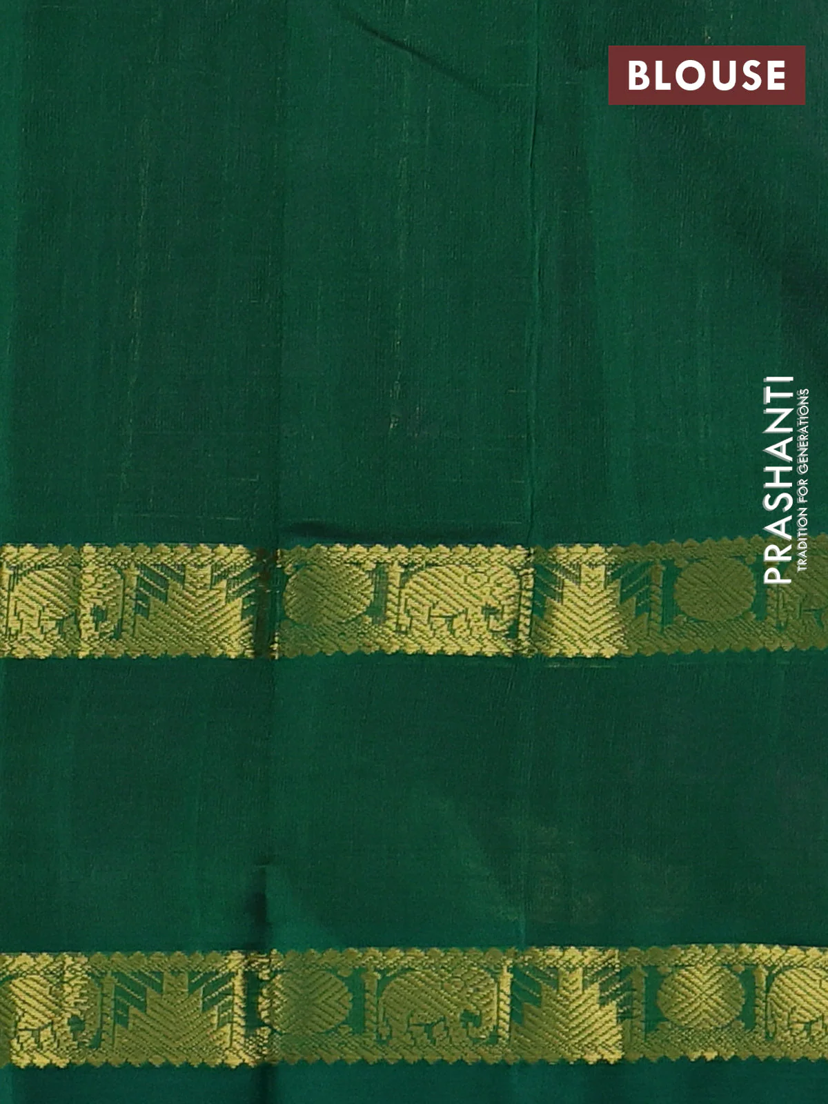 Silk cotton saree magenta pink and green with allover zari lakshadeepam patten and rettapet zari woven border - Image 3