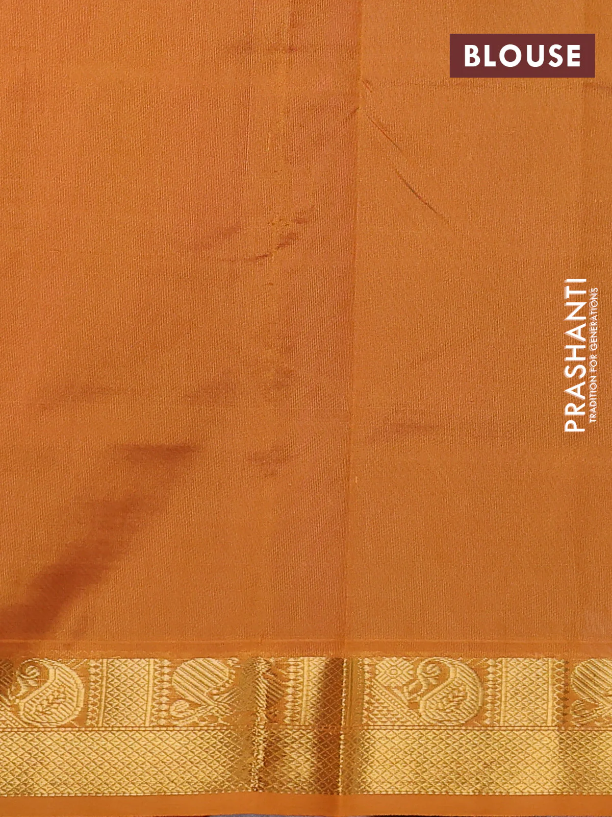 Silk cotton saree magenta pink and mustard yellow with plain body and zari woven border - Image 3