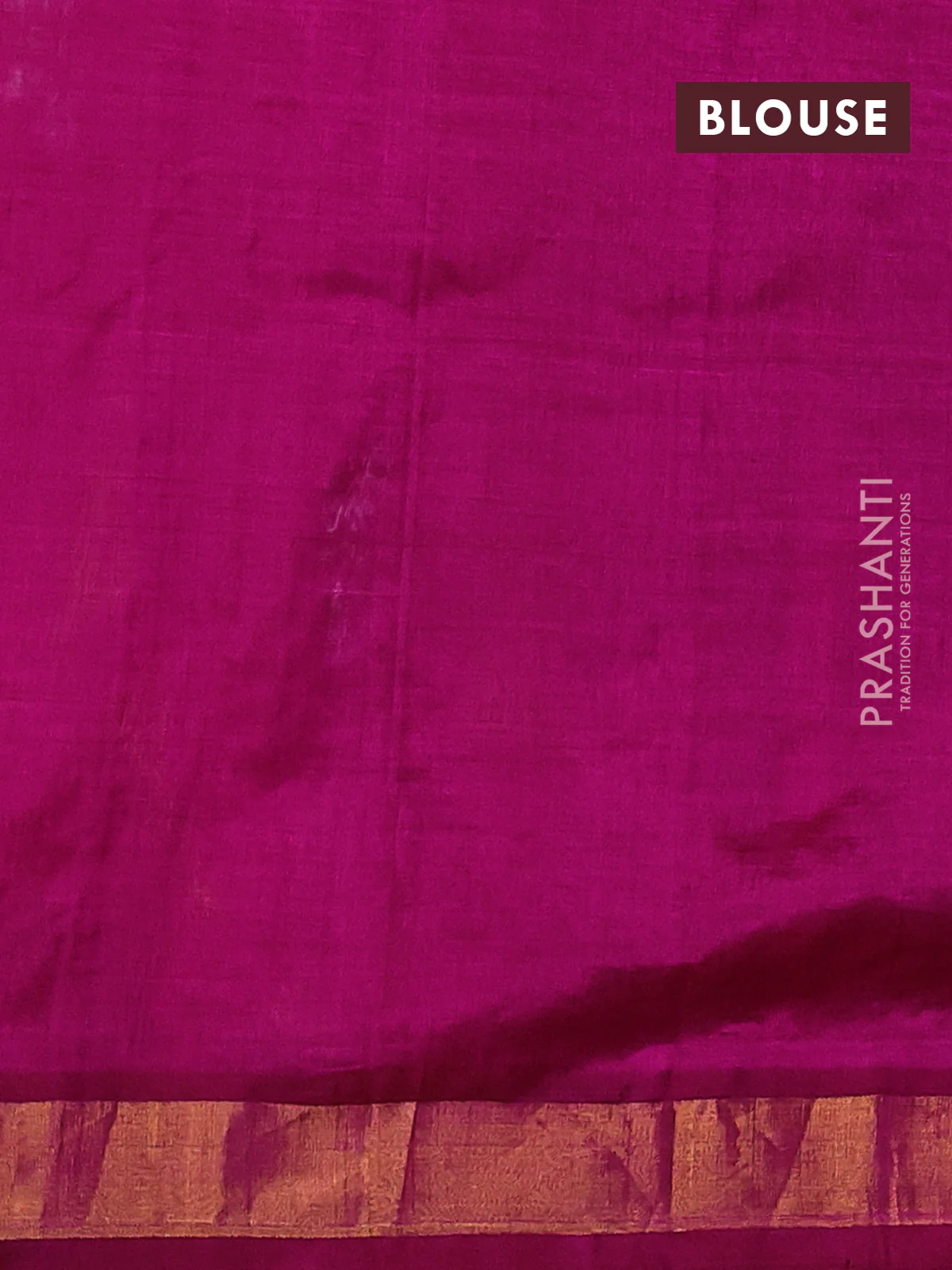 Silk cotton saree magenta pink with floral embriodery and zari woven border - Image 2