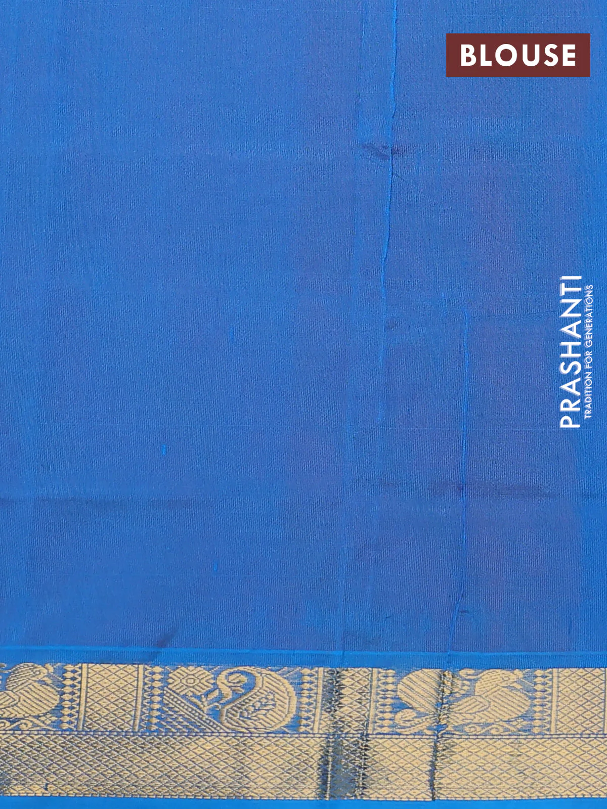Silk cotton saree mango yellow and cs blue with plain body and zari woven border - Image 3