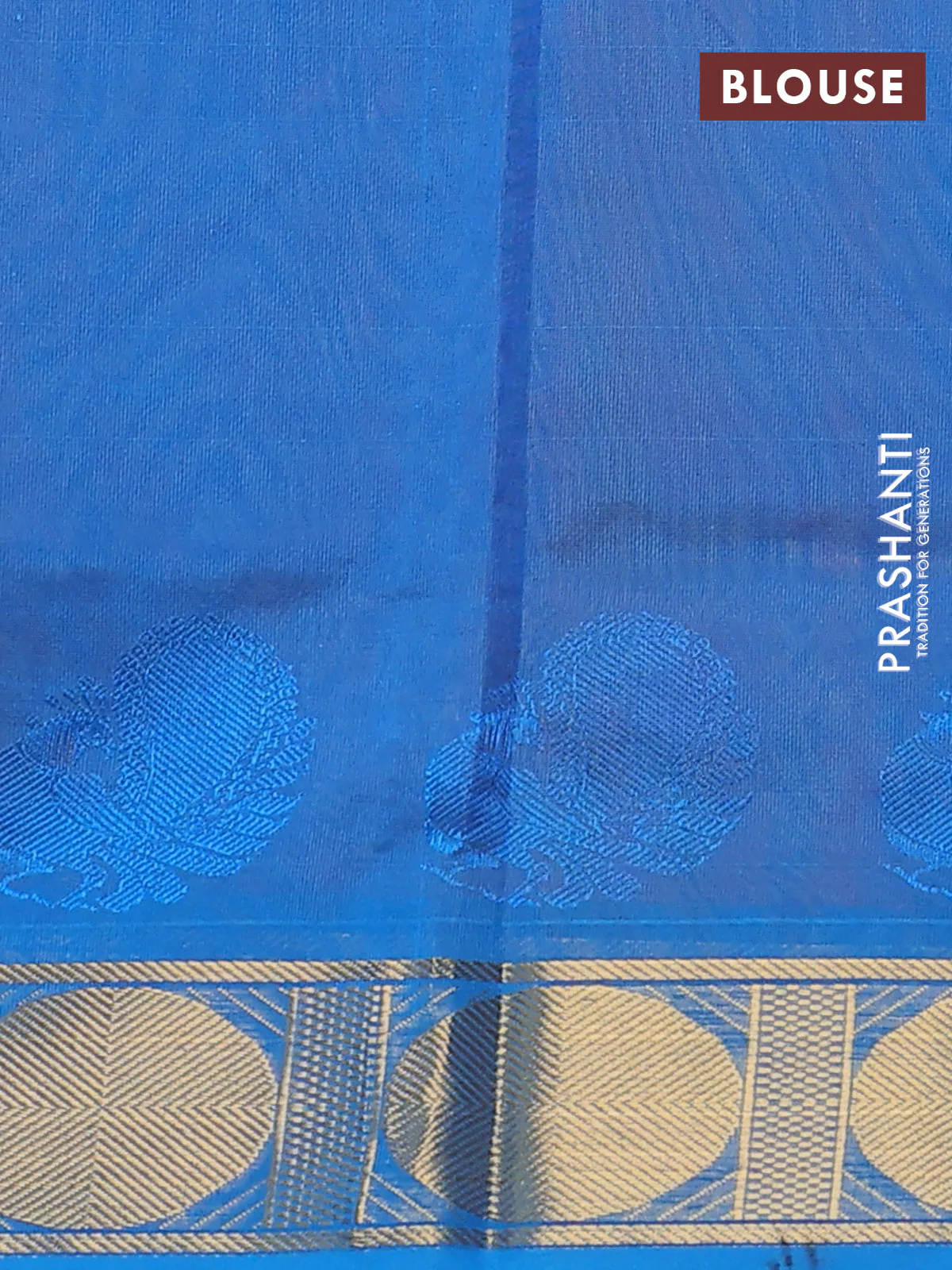 Silk cotton saree mango yellow and cs blue with plain body and zari woven border - Image 3