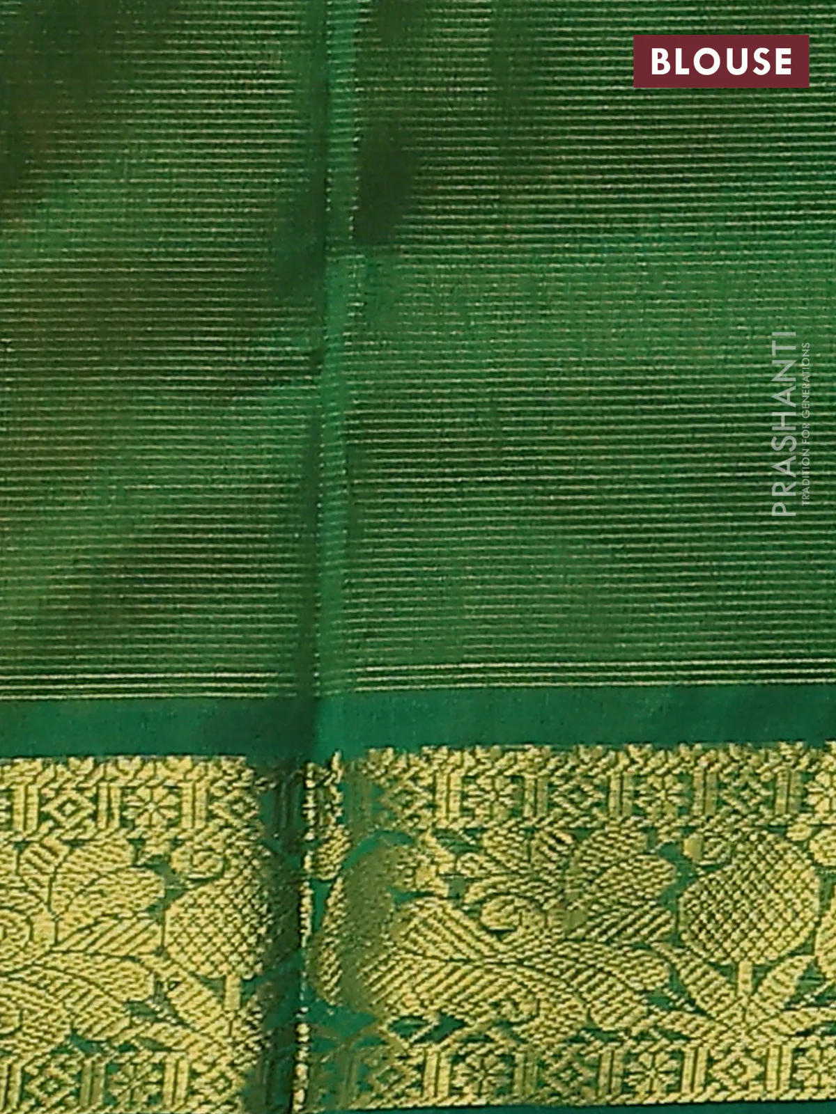 Silk cotton saree mango yellow and green with allover vairosi pattern and zari woven border - Image 3