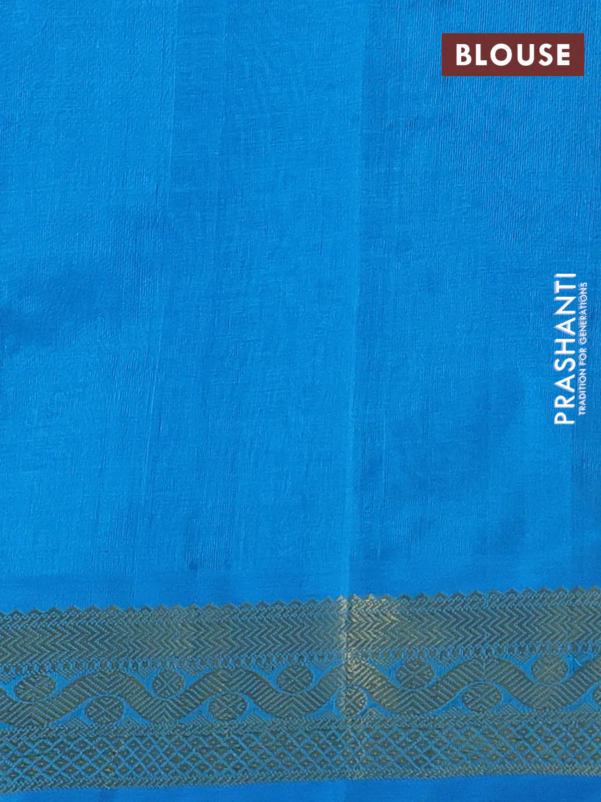 Silk cotton saree maroon and cs blue with allover paalum pazhamum checks & buttas and zari woven border - Image 3