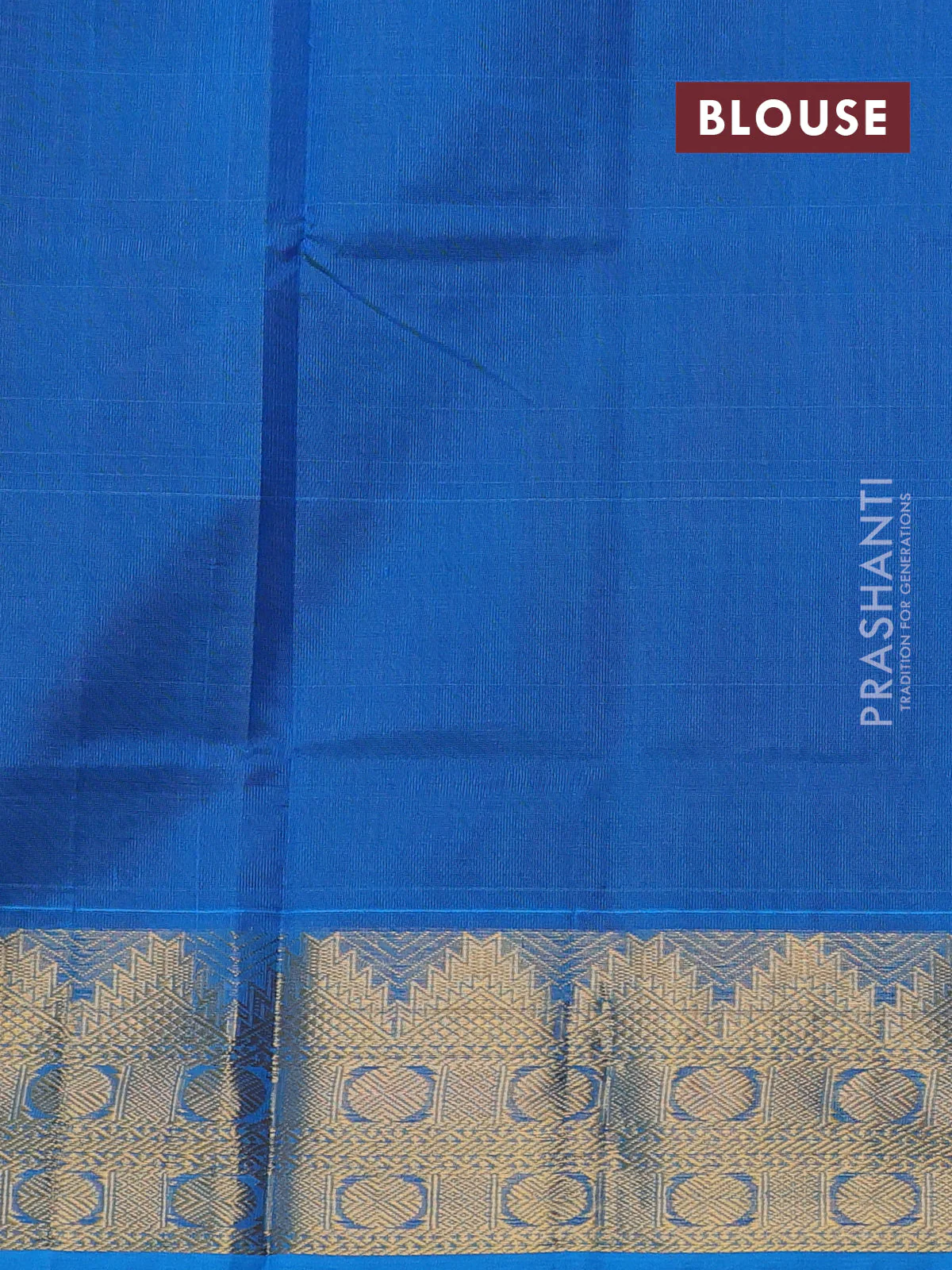 Silk cotton saree maroon and cs blue with plain body and zari woven border - Image 3