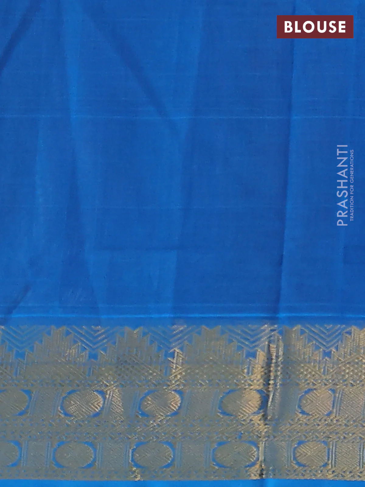 Silk Cotton saree maroon and cs blue with plain body and zari woven border - Image 3
