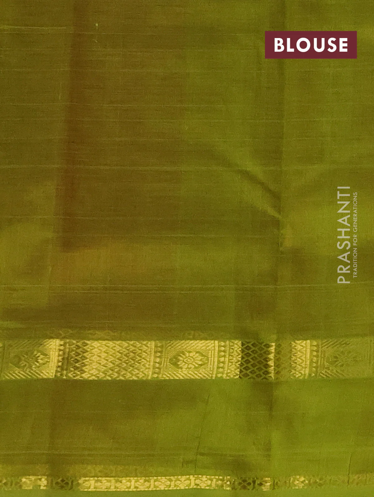 Silk cotton saree maroon and light green with plain body and rettapet zari woven border - Image 3