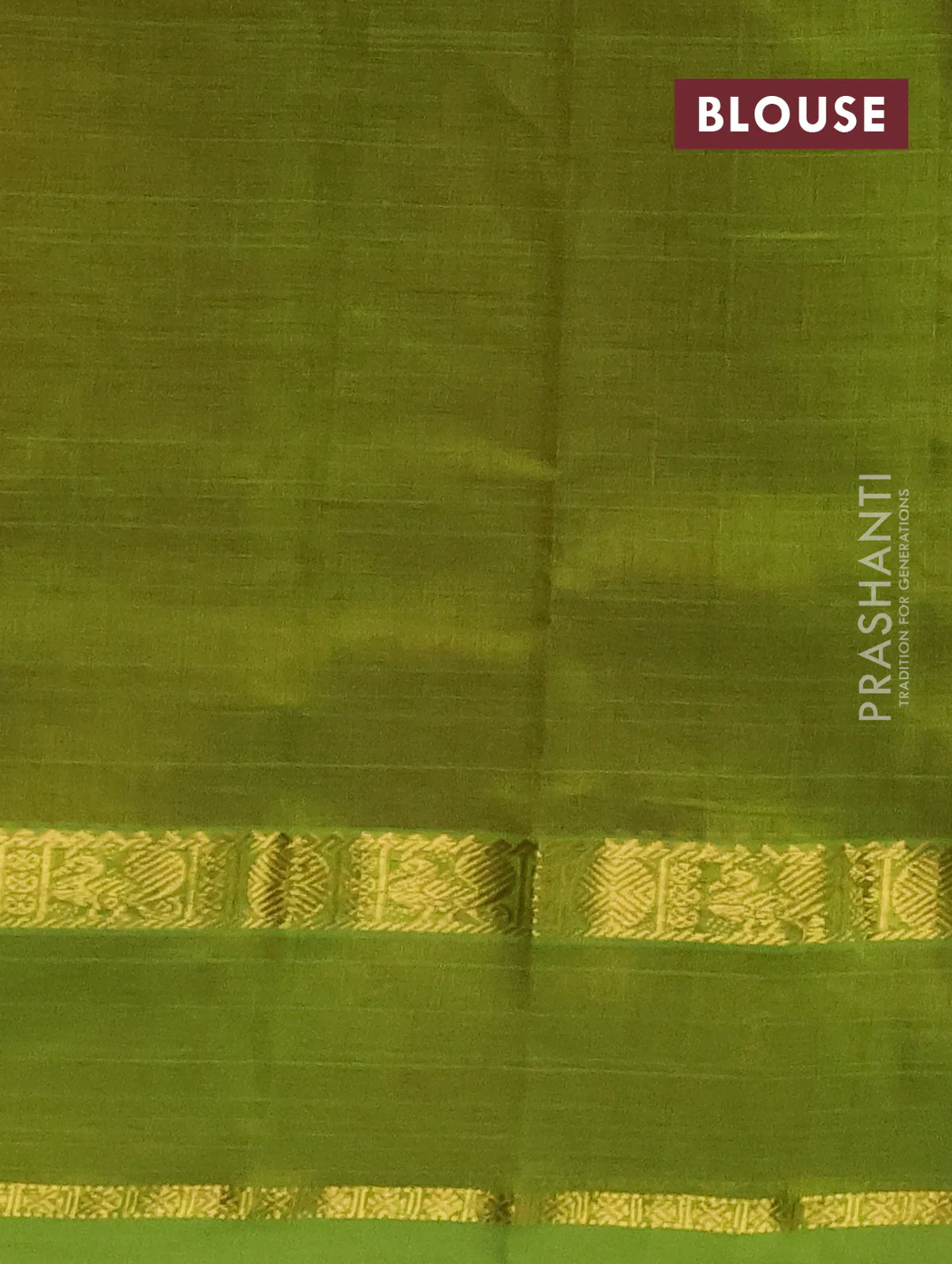 Silk cotton saree maroon and light green with plain body and rettapet zari woven border - Image 3