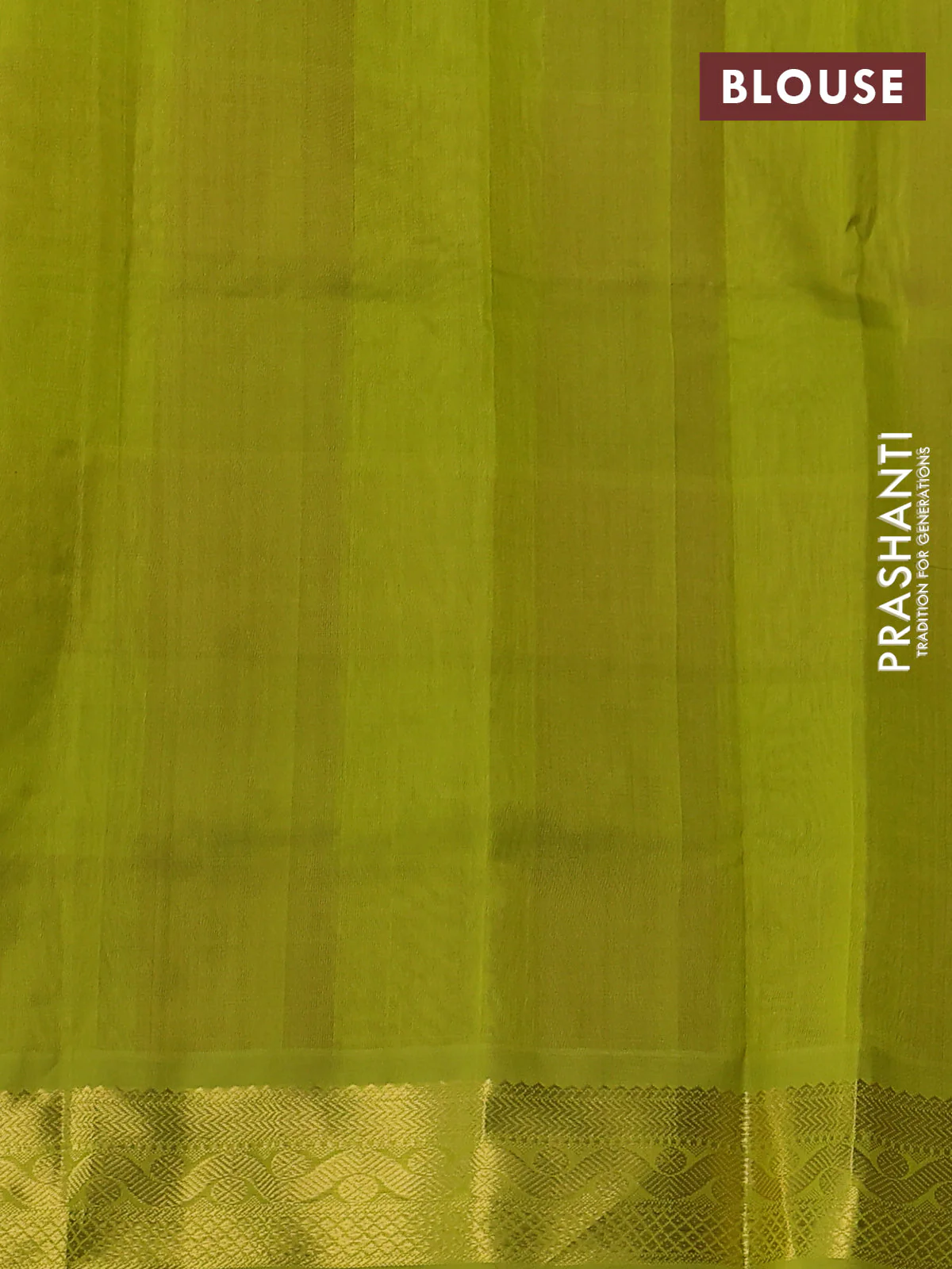 Silk cotton saree maroon and lime green with allover paalum pazhamum checks & buttas and zari woven border - Image 3
