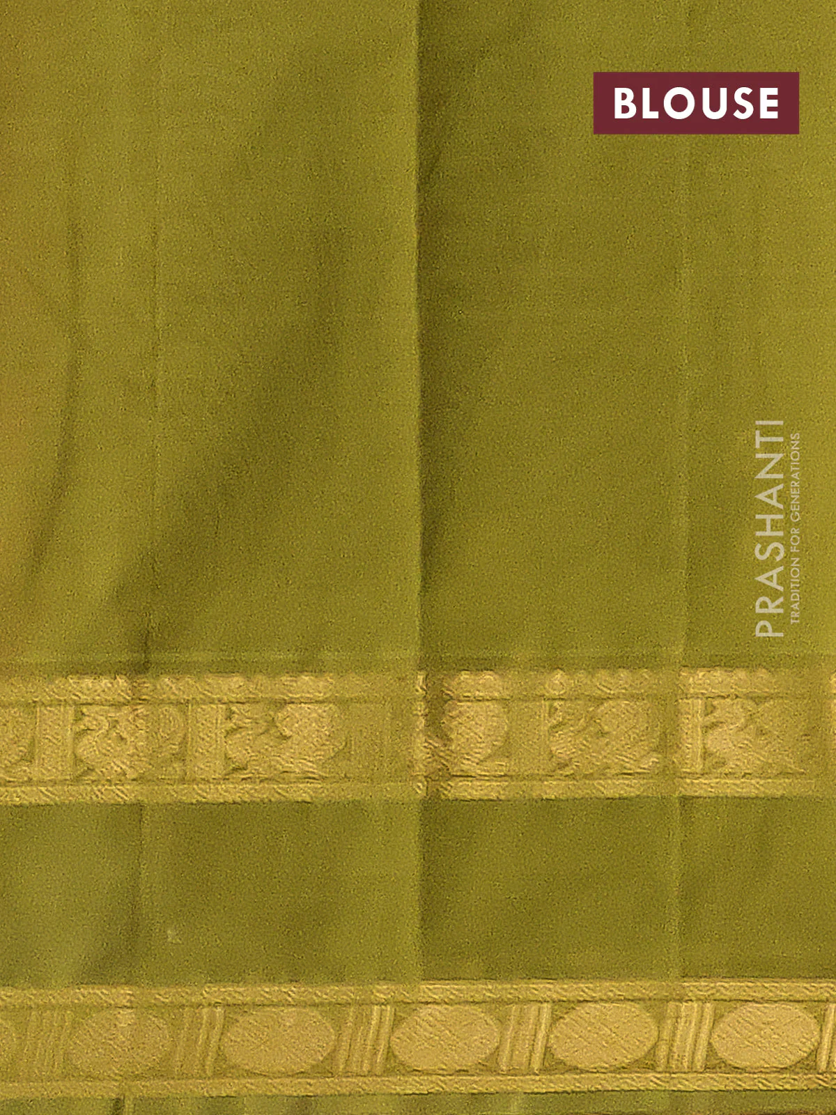 Silk cotton saree maroon and mehendi green with plain body and rettapet zari woven border - Image 3