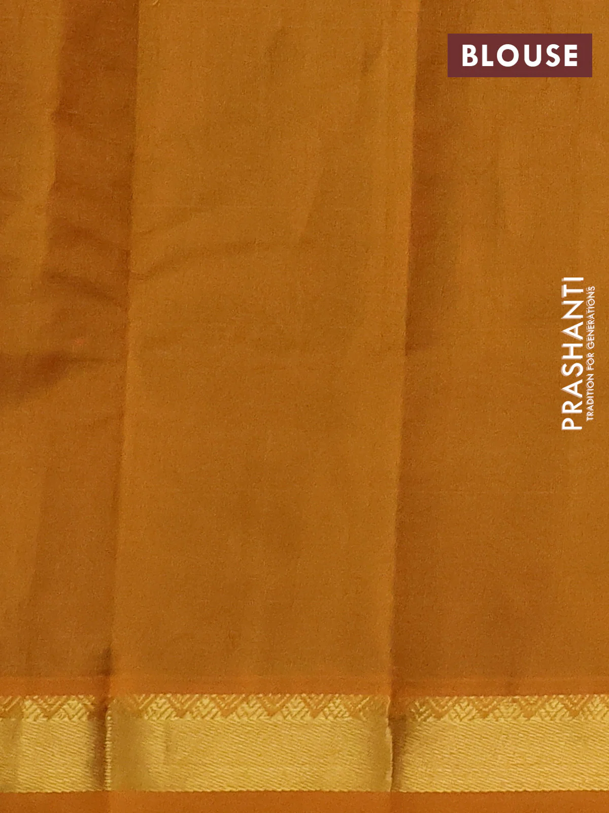 Silk cotton saree maroon and must yellow with plain body and zari woven border - Image 3