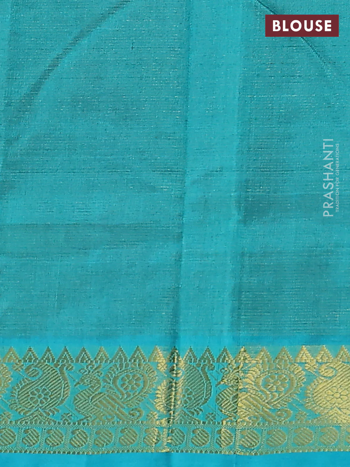 Silk cotton saree maroon and teal blue with allover vairosi pattern and zari woven border - Image 3