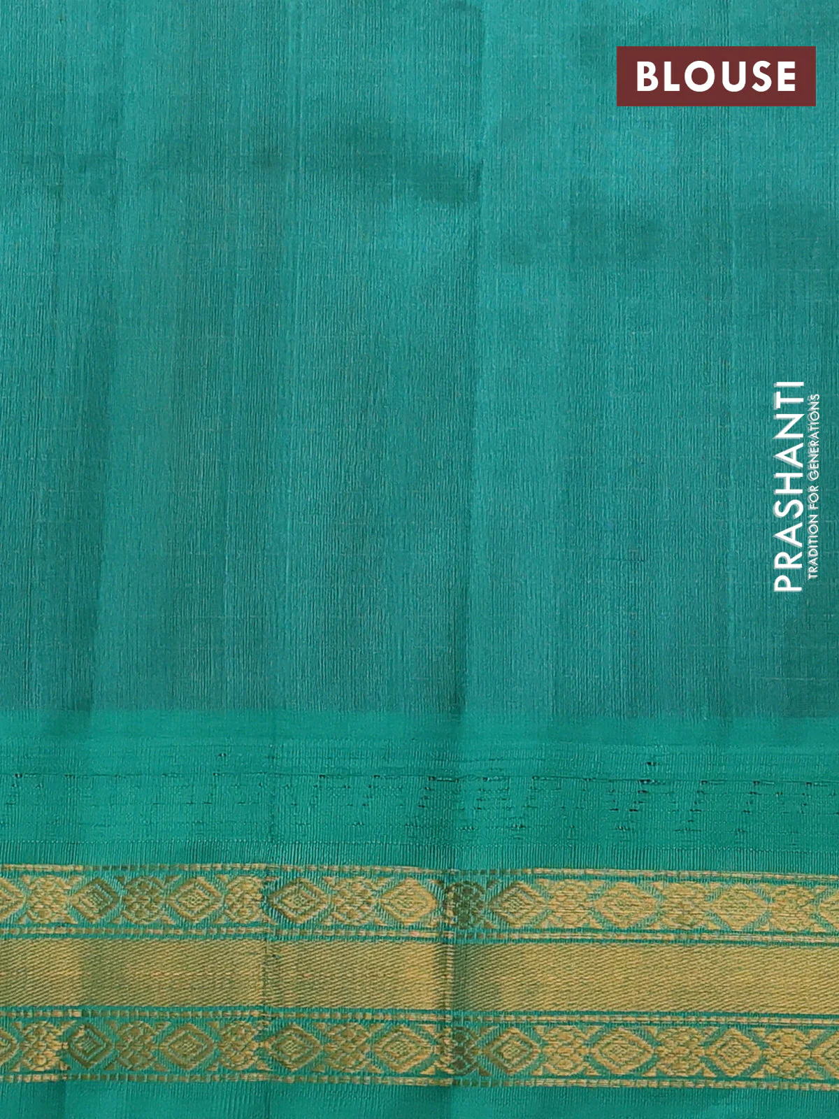 Silk cotton saree maroon and teal green shade with allover zari woven checked pattern and temple design zari woven korvai border - Image 3