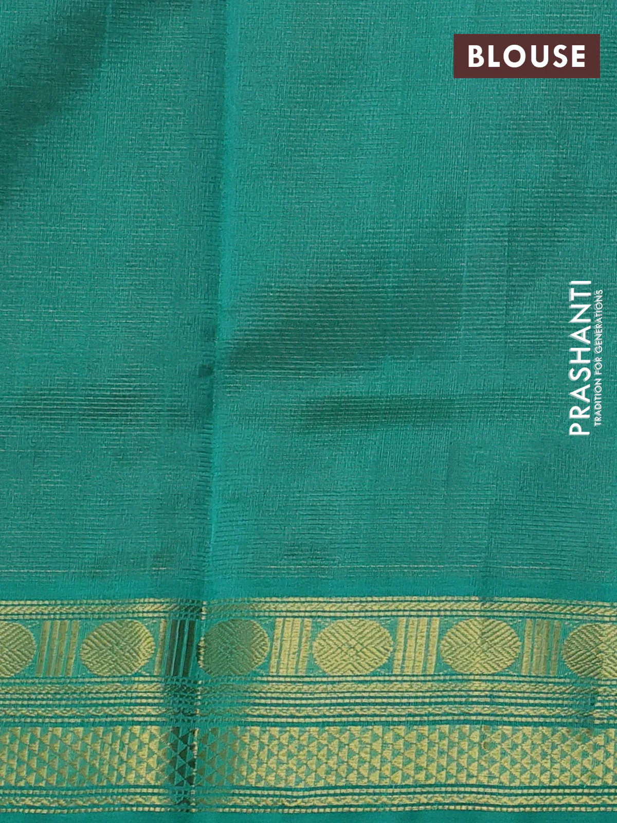 Silk cotton saree maroon and teal green with allover vairosi pattern and zari woven border - Image 3