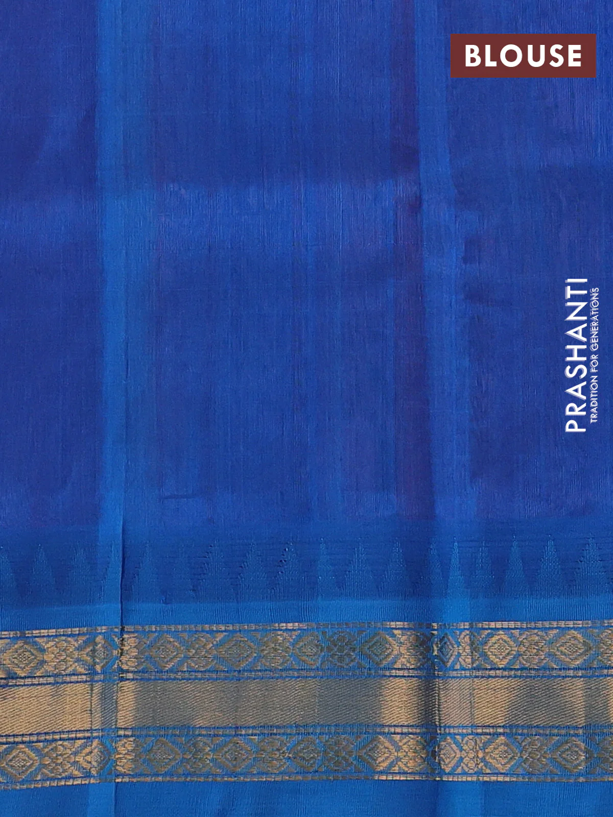 Silk cotton saree mauve pink and cs blue with zari woven buttas and temple design zari woven korvai border - Image 3