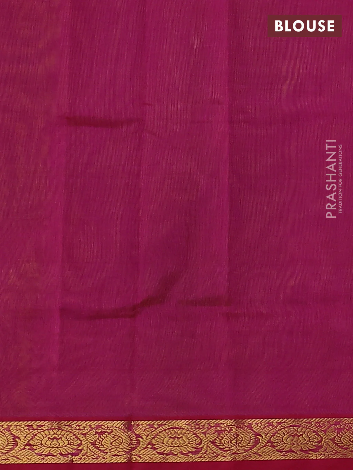 Silk Cotton saree mehendi green and pink with plain body and zari woven border - Image 3