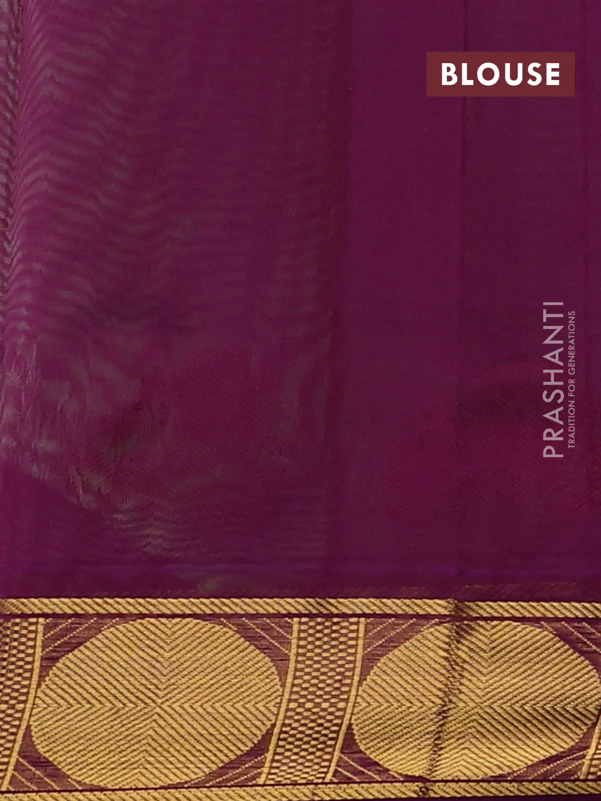 Silk cotton saree metallic green and purple with plain body and zari woven border - Image 3