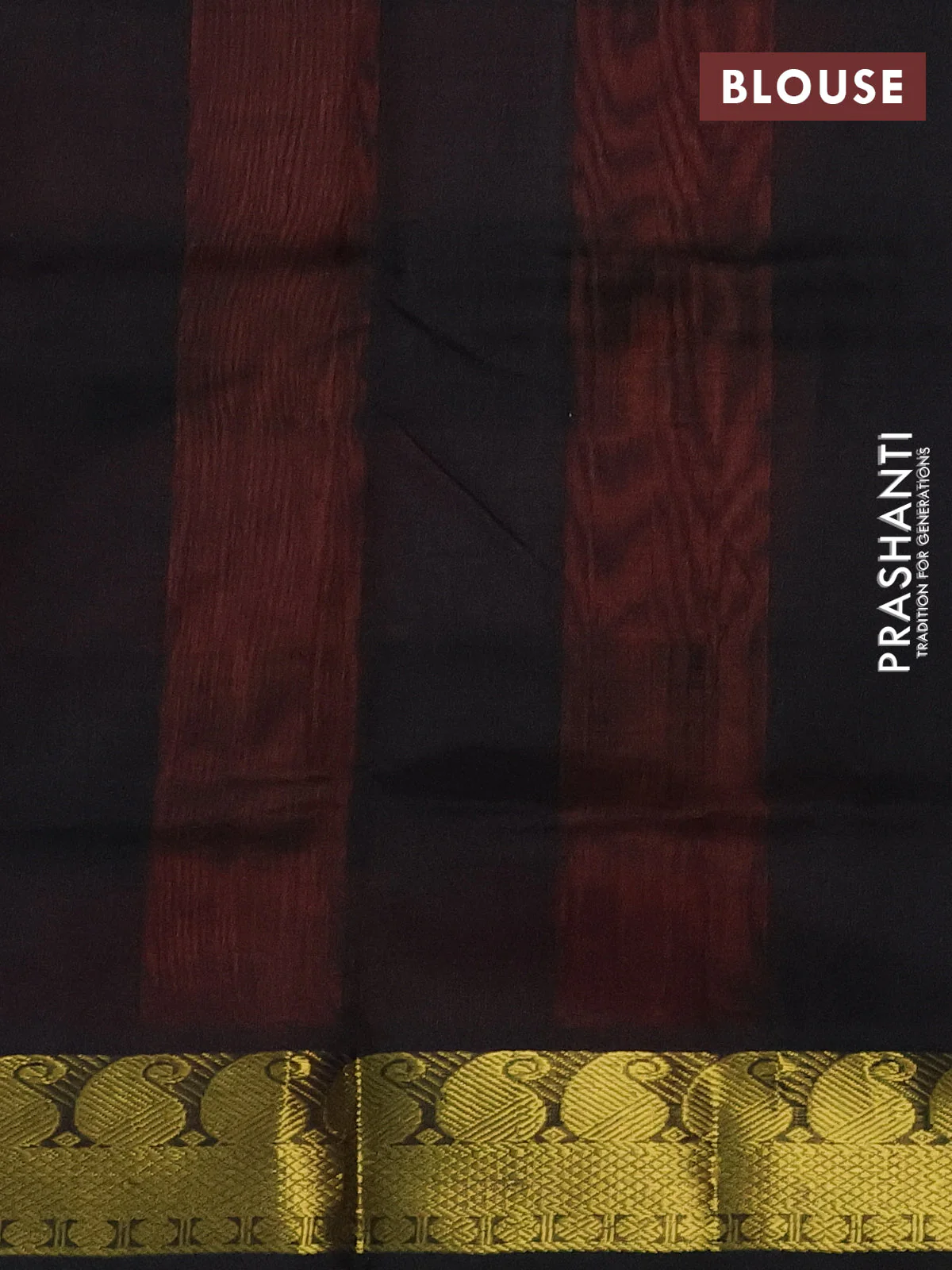 Silk cotton saree multi colour and black with allover paalum pazhamun checks & zari buttas and paisley zari woven border - Image 3