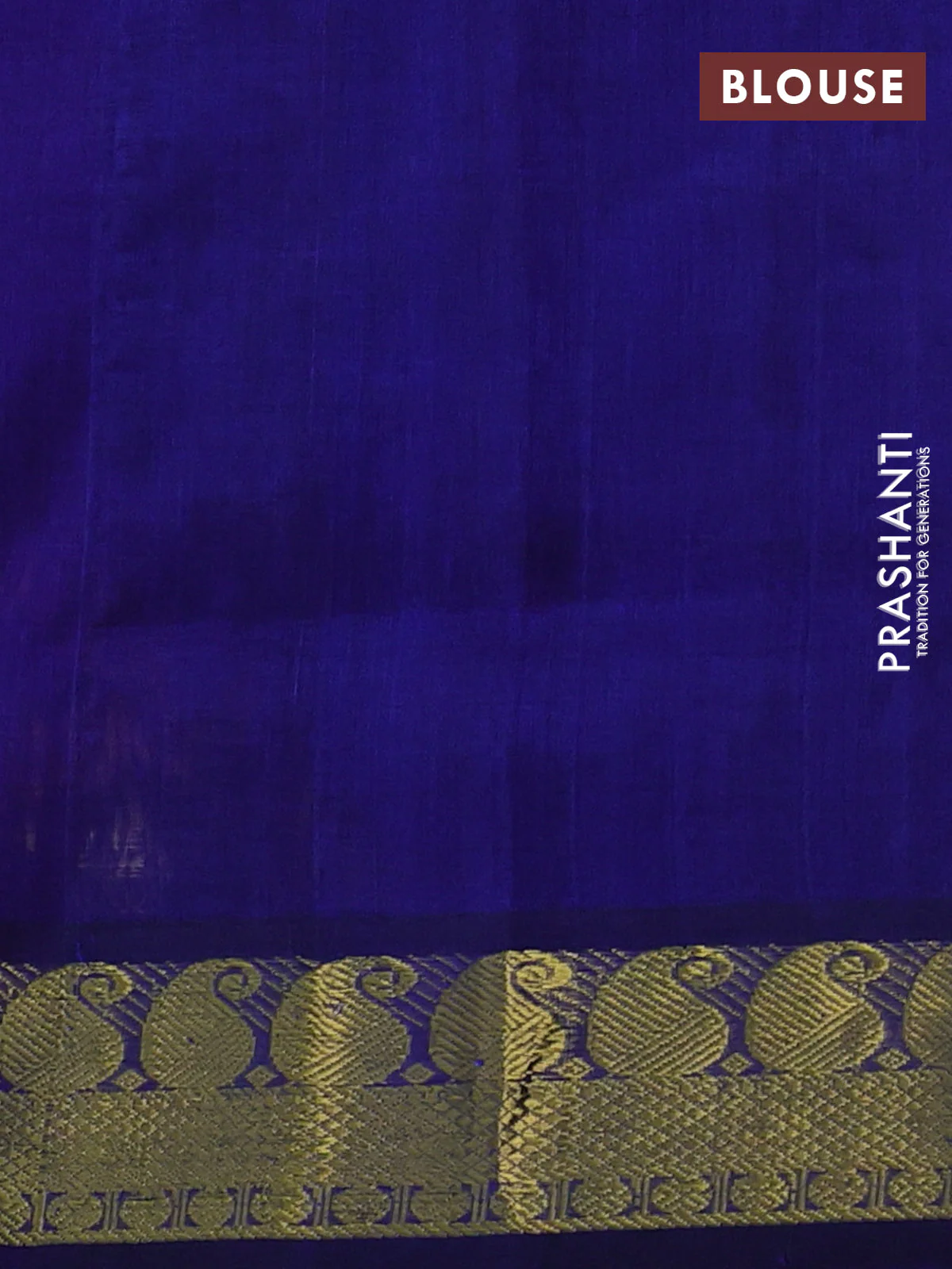 Silk cotton saree multi colour and blue with allover paalum pazhamum checks & buttas and zari woven border - Image 3