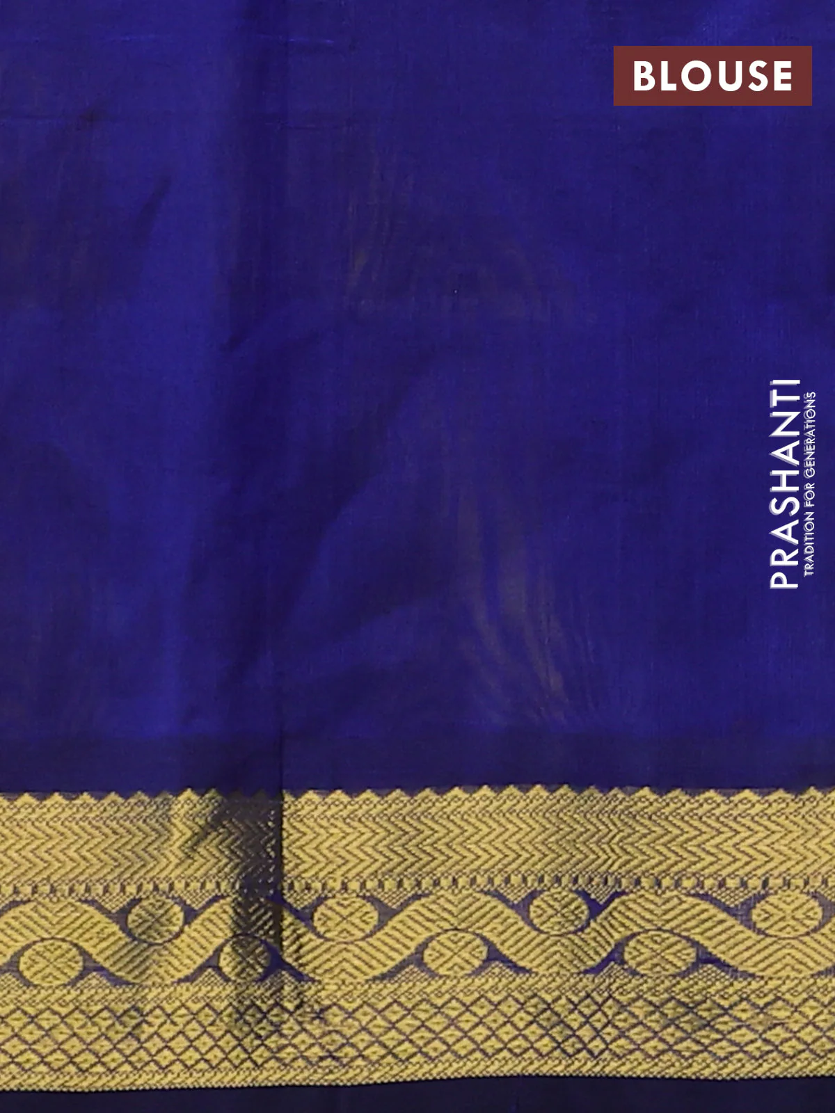 Silk cotton saree multi colour and navy blue with allover paalum pazhamum checks & buttas and zari woven border - Image 3