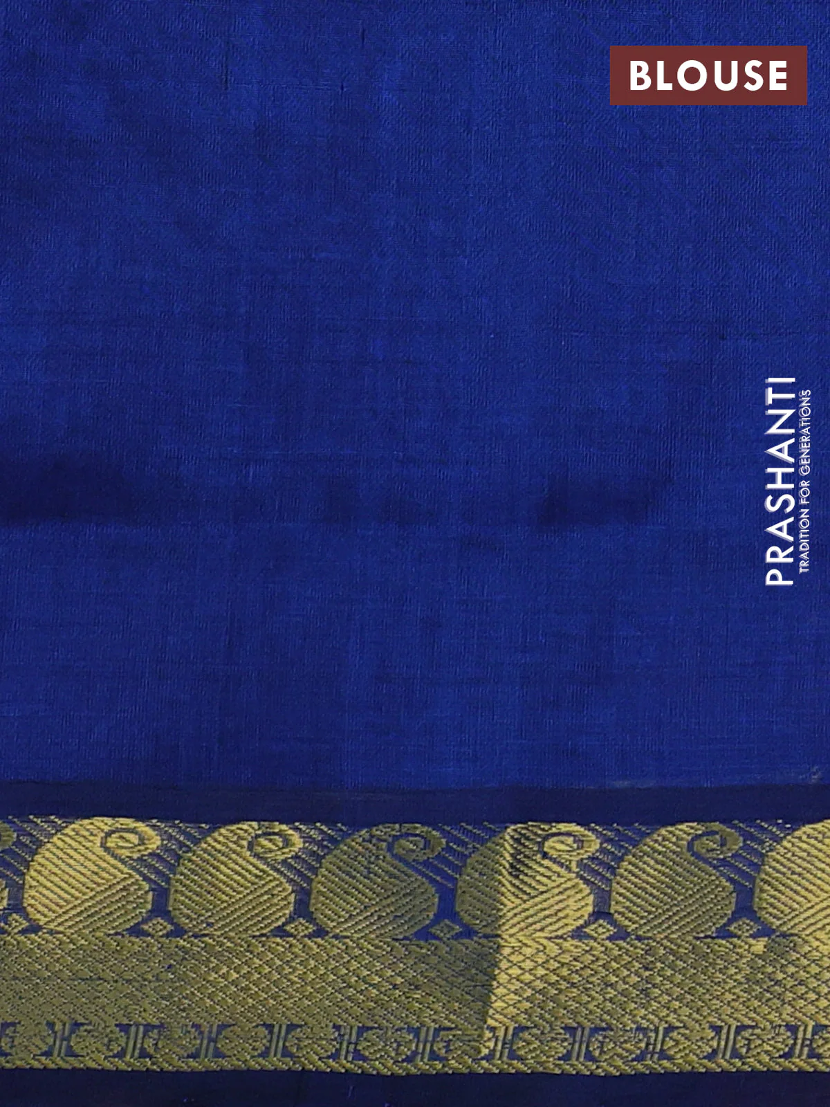 Silk cotton saree multi colour and peacock blue with allover paalum pazhamum checks & buttas and paisley zari woven border - Image 3