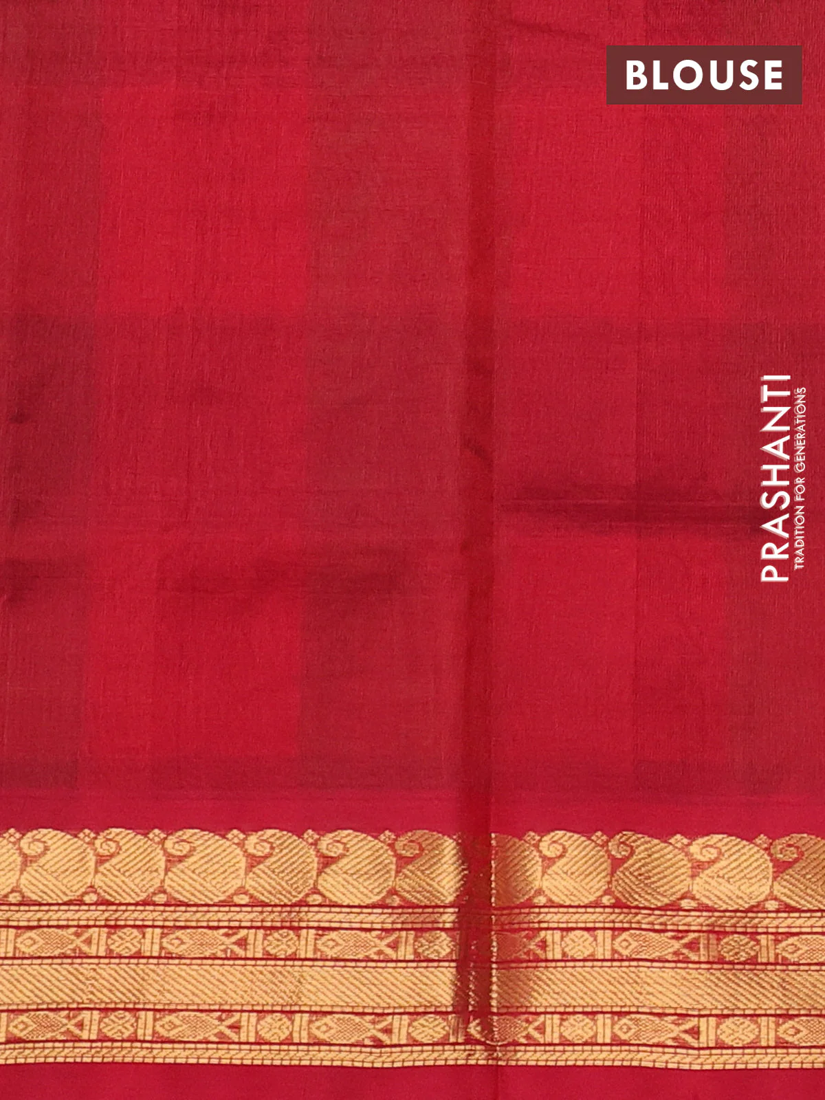 Silk cotton saree multi colour and red with allover paalum pazhamum checked pattern & paisley zari woven buttas and zari woven border - Image 3