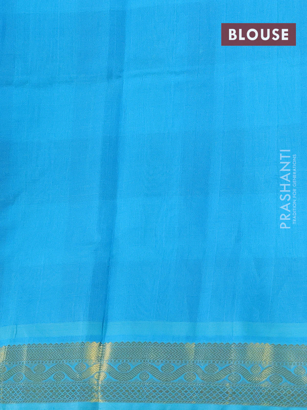 Silk cotton saree multi colour and teal blue with allover paalum pazhamun checks & zari buttas and zari woven border - Image 3