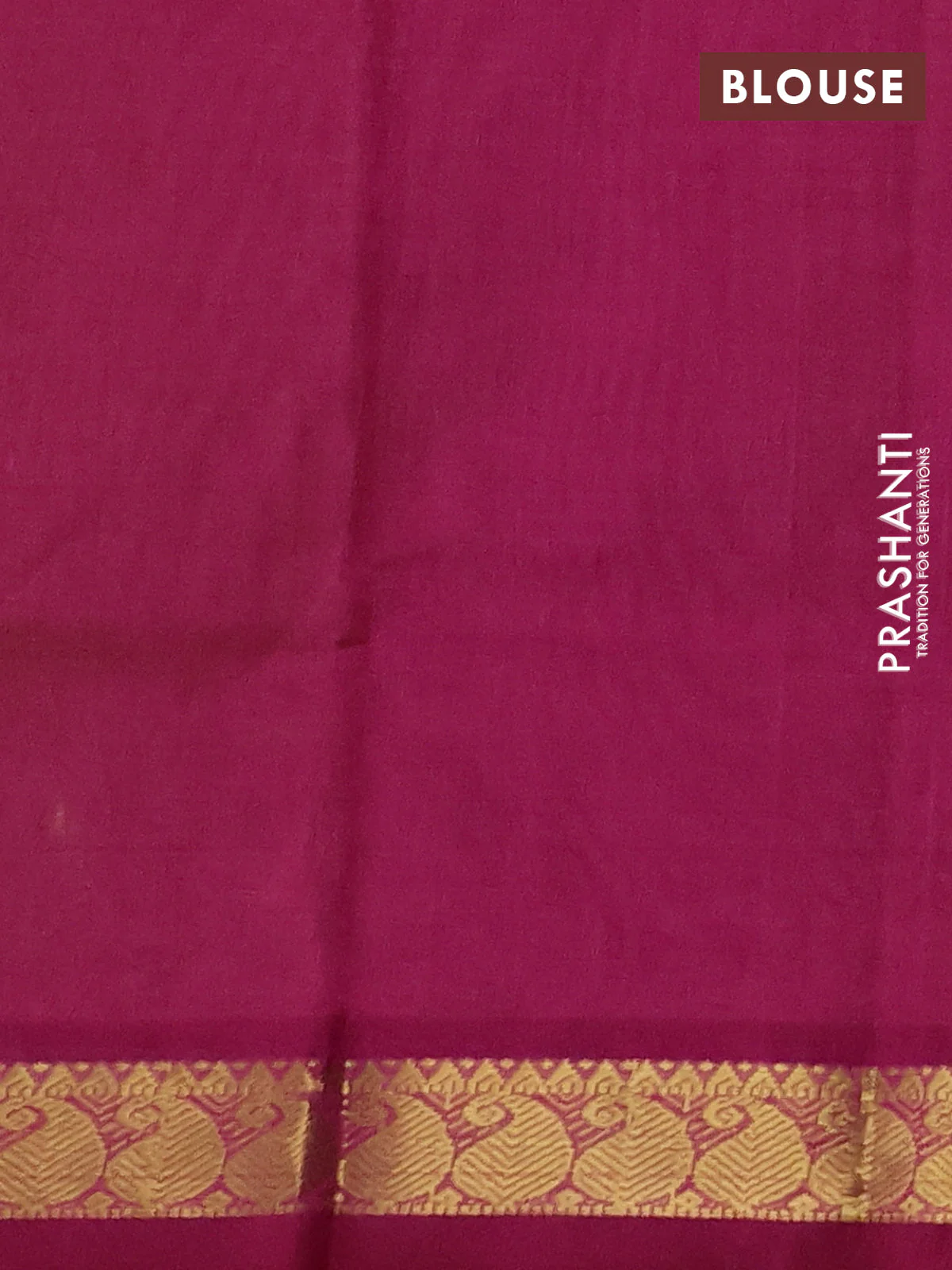 Silk cotton saree mustard green and pink with plain body and paisley zari woven border - Image 3